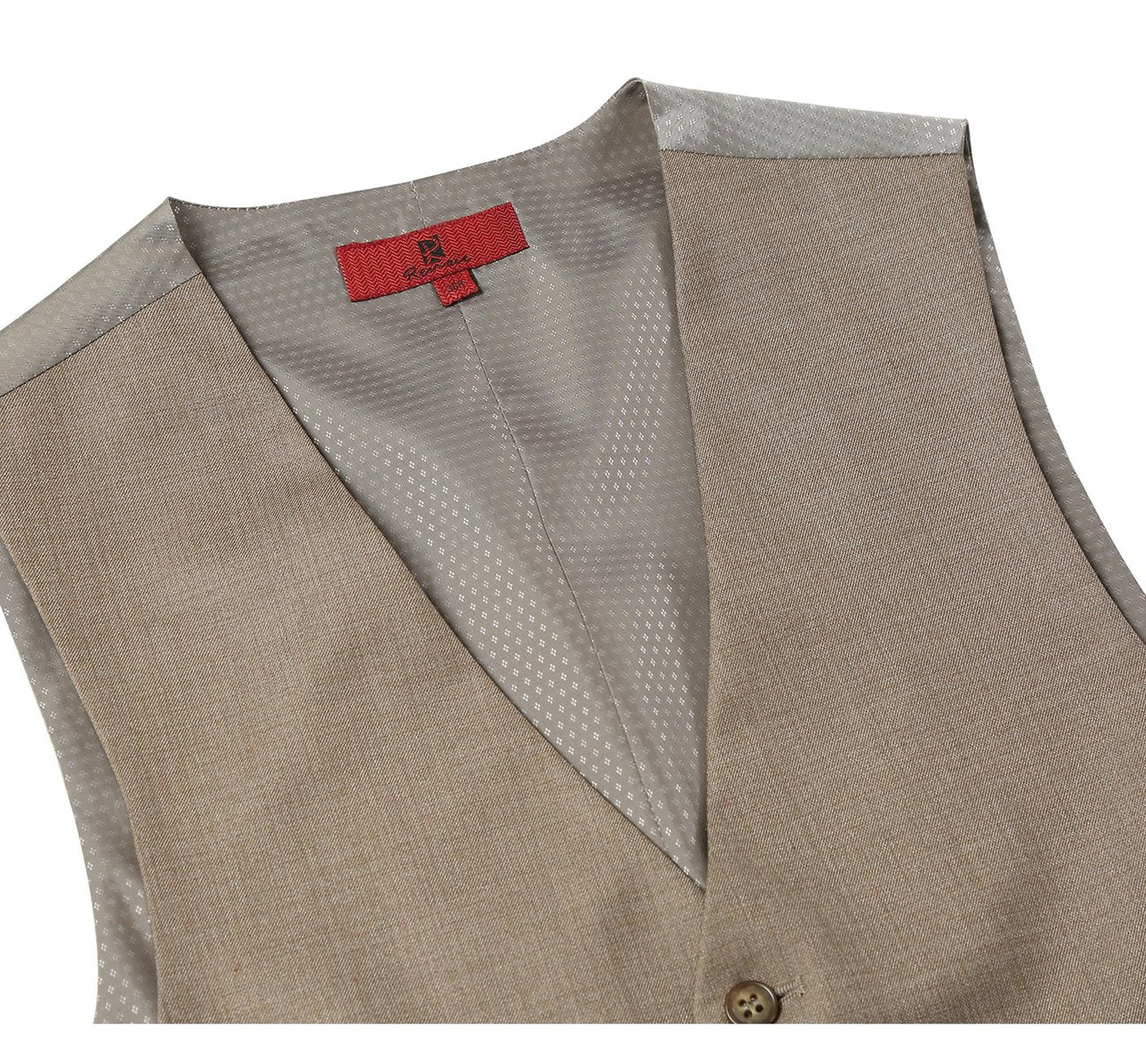 Alessandro Vitello by Renoir Taupe Button Formal Suit Vest | Men's Regular Fit Waistcoat for Business & Wedding | Premium 2023 Collection | Perfect for Office Wear, Formal Events & Special Occasions