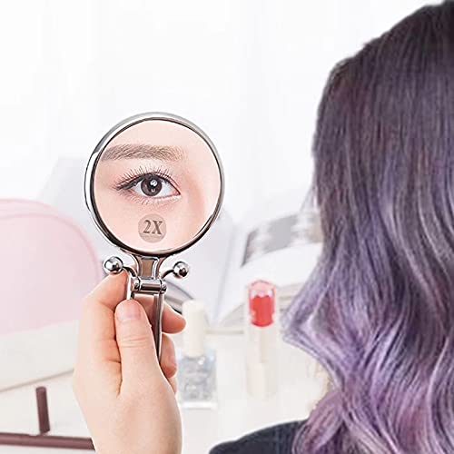 Licogel Handheld Mirror - Double Sided Magnifying & Regular Mirror, Lightweight Portable Makeup Mirror with Non-Slip Grip for Travel, Home, Salon & Outdoor Use | Compact Cosmetic Mirror for Perfect Makeup Application