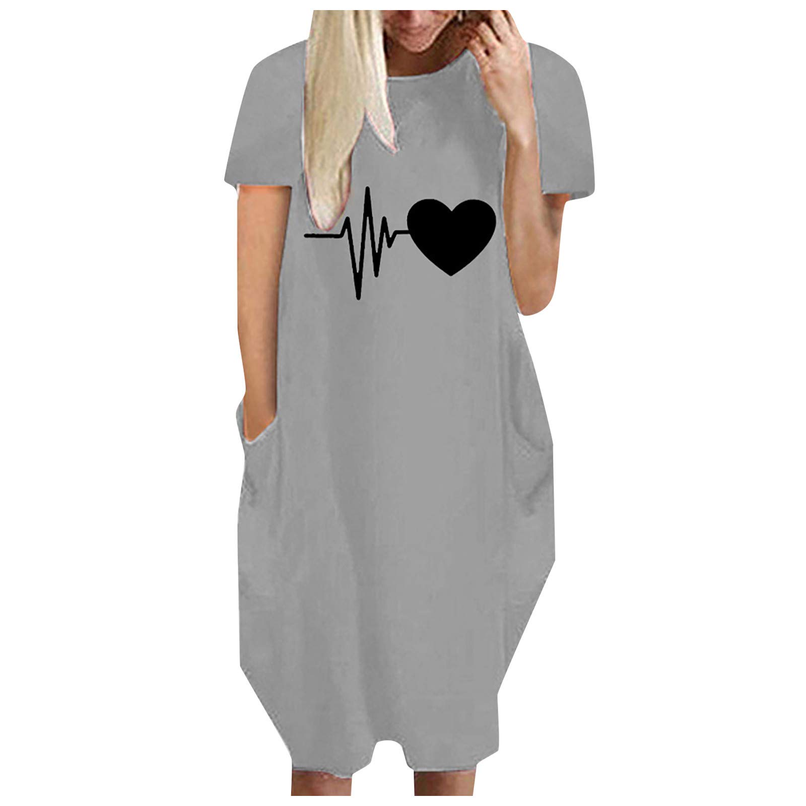 Women's Casual Summer Dresses - Short Sleeve Flowy Loose Fit Beach Dress for Dating, Vacation & Outdoor Activities