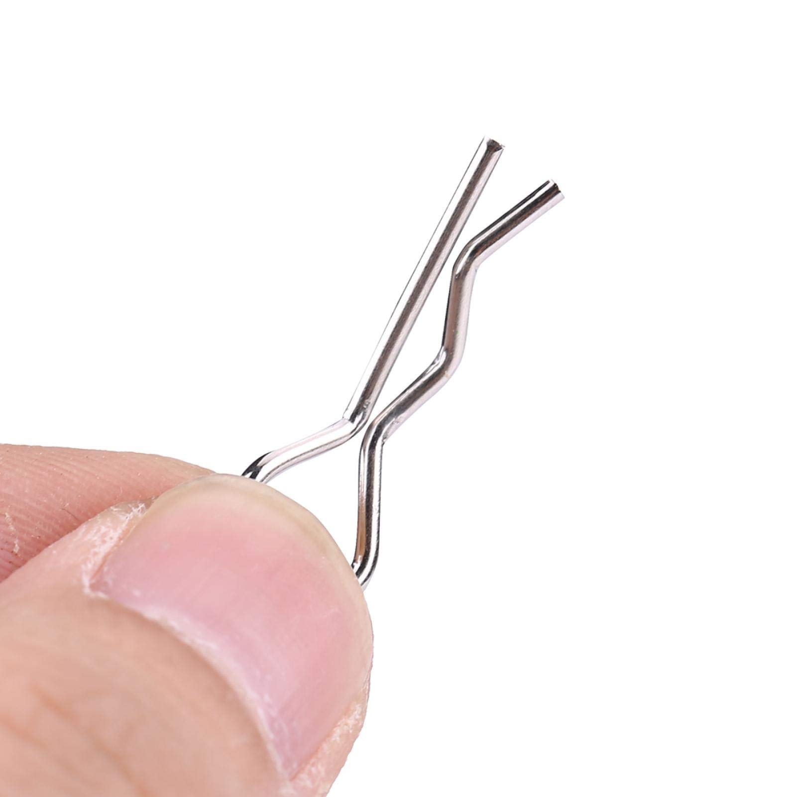 50PCS Stainless Steel RC Body Clips Pins - 1/10 1/12 1/16 Scale Metal RC Car Body Fasteners for RC Cars, Trucks & Crawlers - Durable Replacement Parts for Off-Road Racing & RC Hobby Enthusiasts
