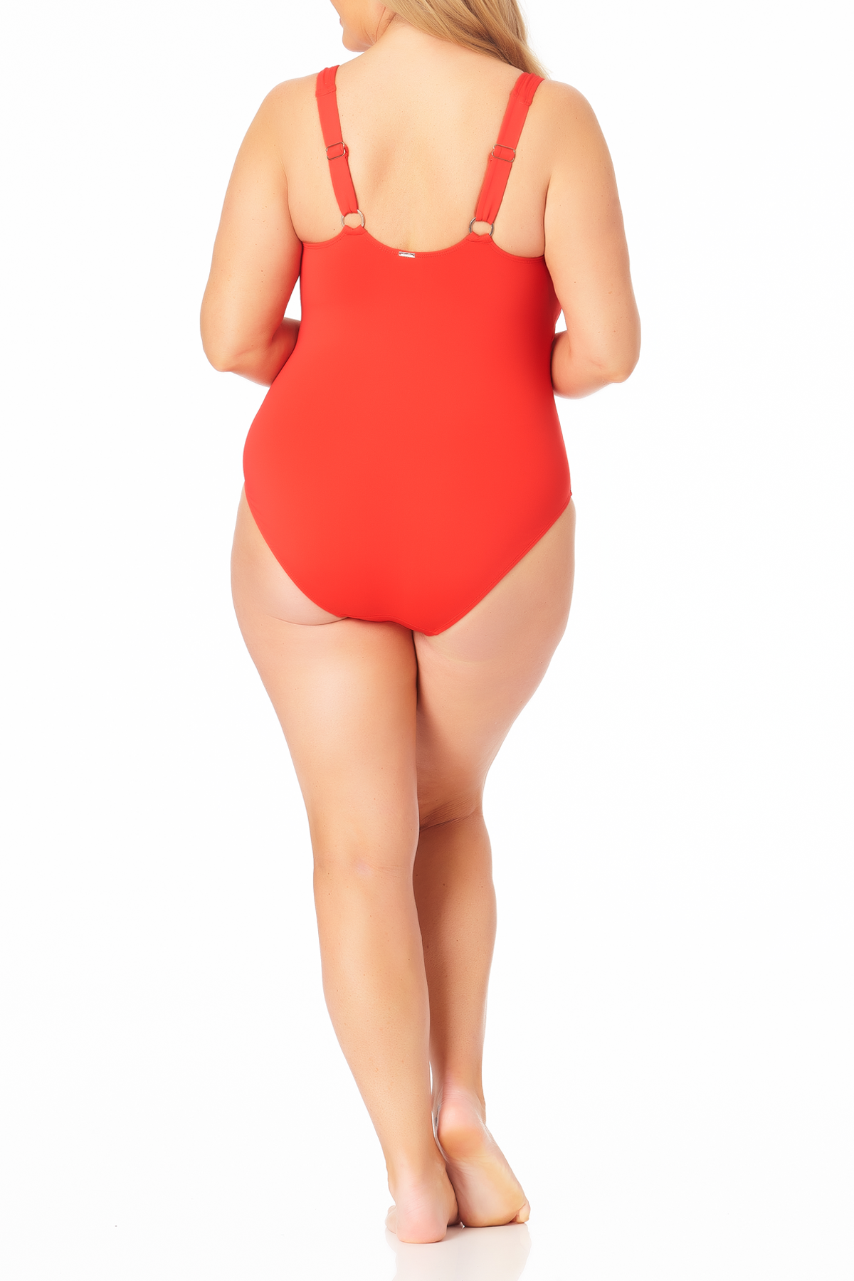 Anne Cole Plus Size Square Neck Shirred One Piece Swimsuit - Flattering Tummy Control for Women, Perfect for Beach Vacations & Pool Parties