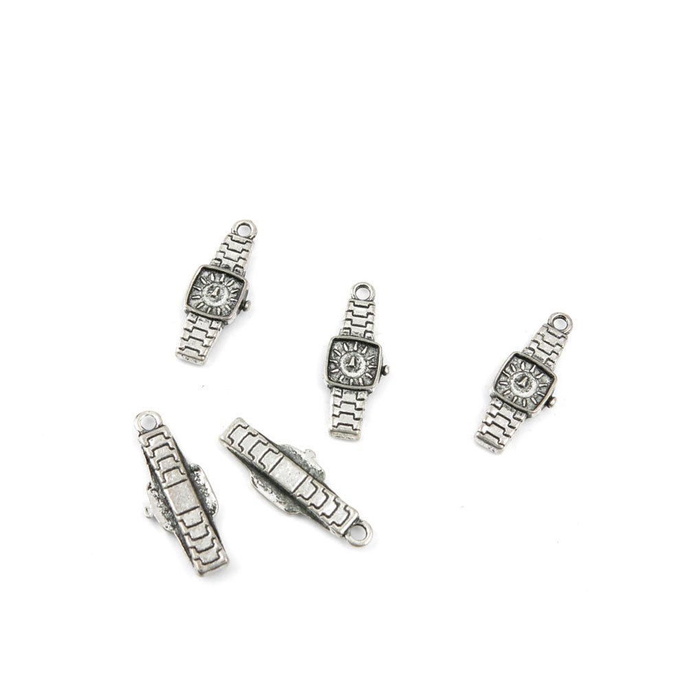 90-Piece Antique Silver Tone Jewelry Charms Set - Vintage Watch Pendants & Craft Findings for DIY Jewelry Making (Bulk Supplies) - Perfect for Necklaces, Bracelets, Watches & Scrapbooking Projects