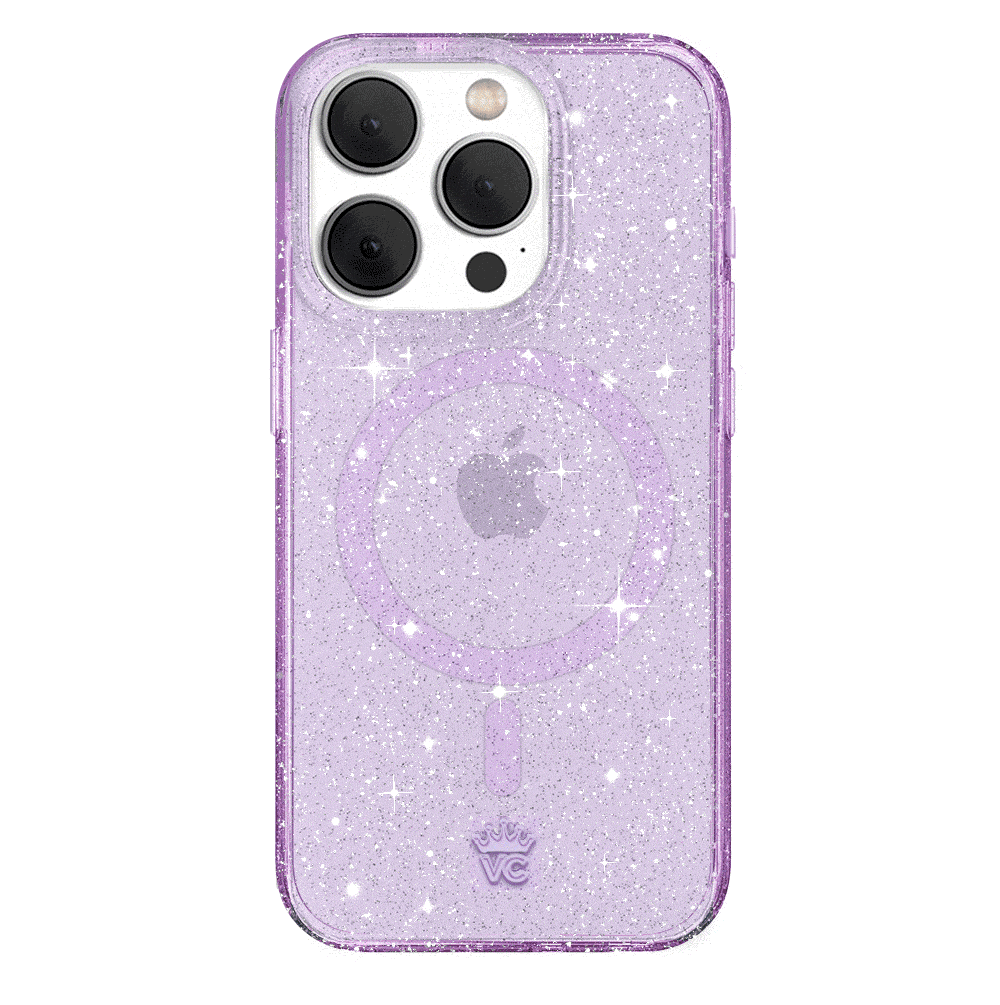 Lilac Stardust Glitter iPhone Case - Protective & Stylish Phone Cover for iPhone 13/14/15 - Perfect for Parties, Festivals & Everyday Use