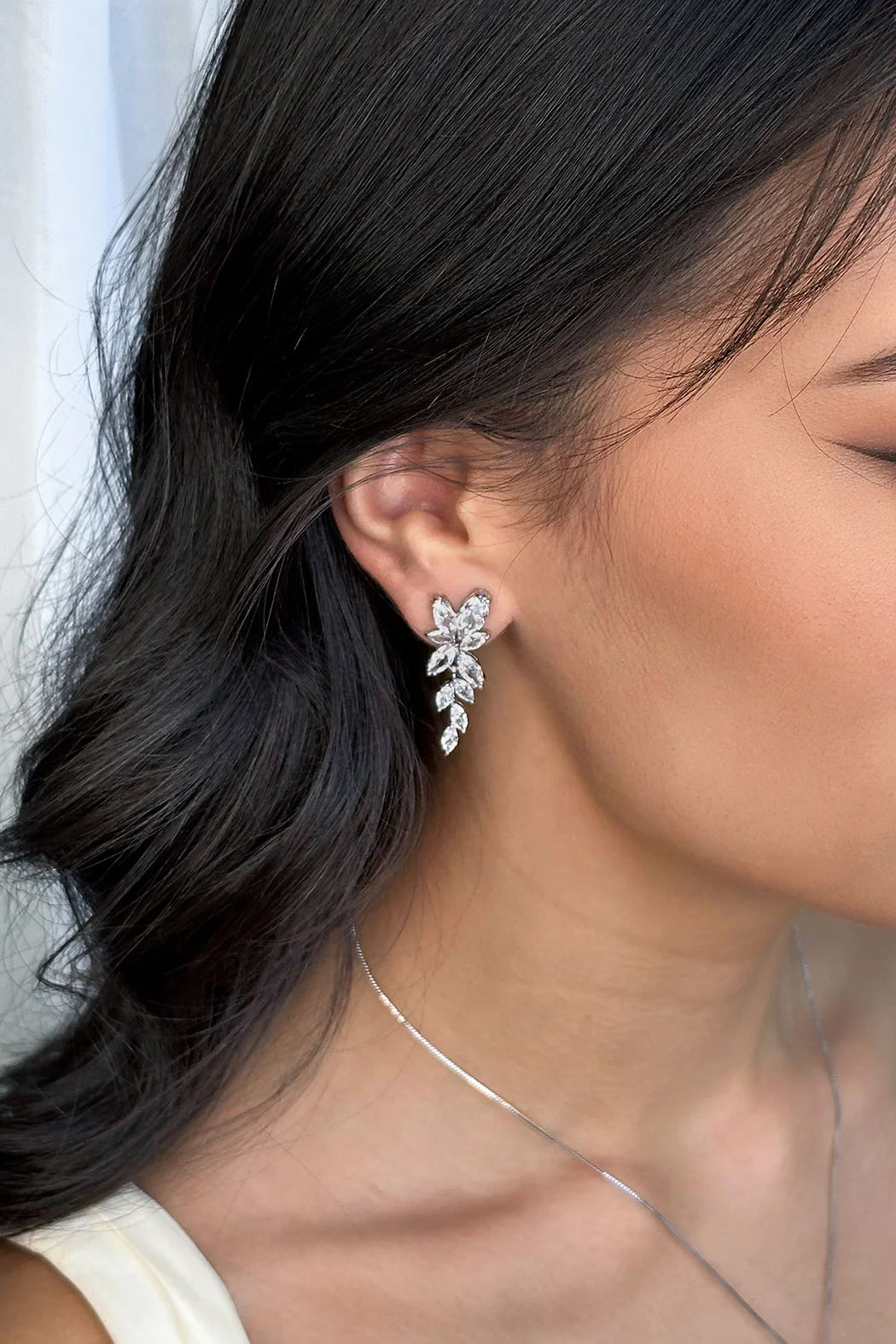 Bloom Marquise Crystal Cluster Drop Bridal Earrings – Elegant Wedding Jewelry for Brides, Bridesmaids & Formal Occasions