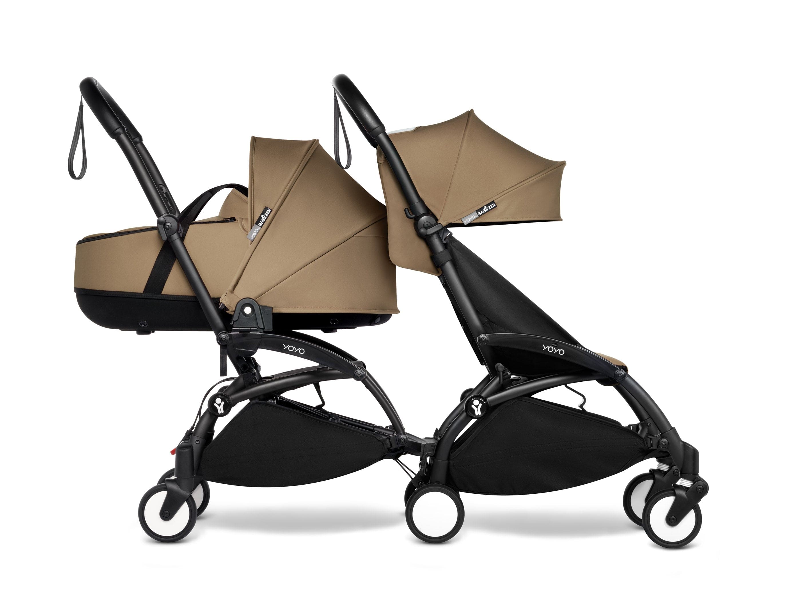 Stokke YOYO 3 Double Stroller for Twins - 6+ Months Front Seat with Bassinet Back - Lightweight Compact Travel Stroller for City Walks & Airplane Travel