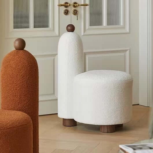 White Boucle Sherpa Tripod Accent Chair - Pink Boucle Sherpa Chair for Living Room, Bedroom & Office - Cozy Modern Seating for Home Decor