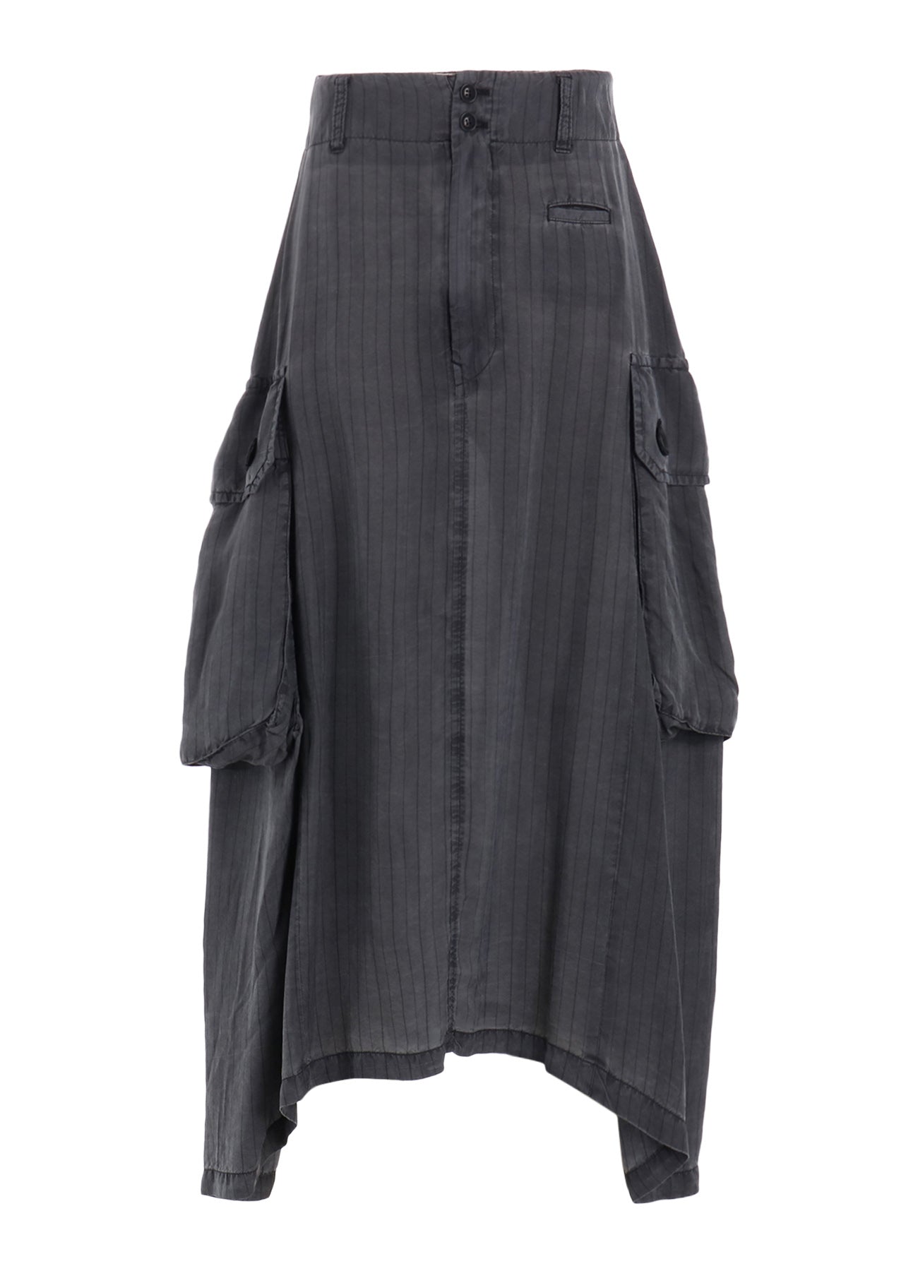 Women's Lightweight Cupro Stripe Cargo Skirt - High Waist A-Line Utility Skirt with Pockets | Perfect for Casual Outfits, Streetwear & Travel