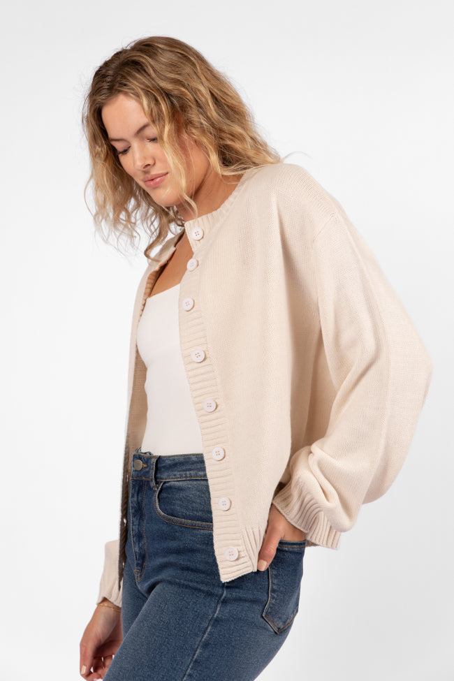 All We Have Beige Button Front Cardigan for Women - Cozy Knit Sweater with Front Pockets | Perfect for Fall Layering, Office Wear & Casual Outfits