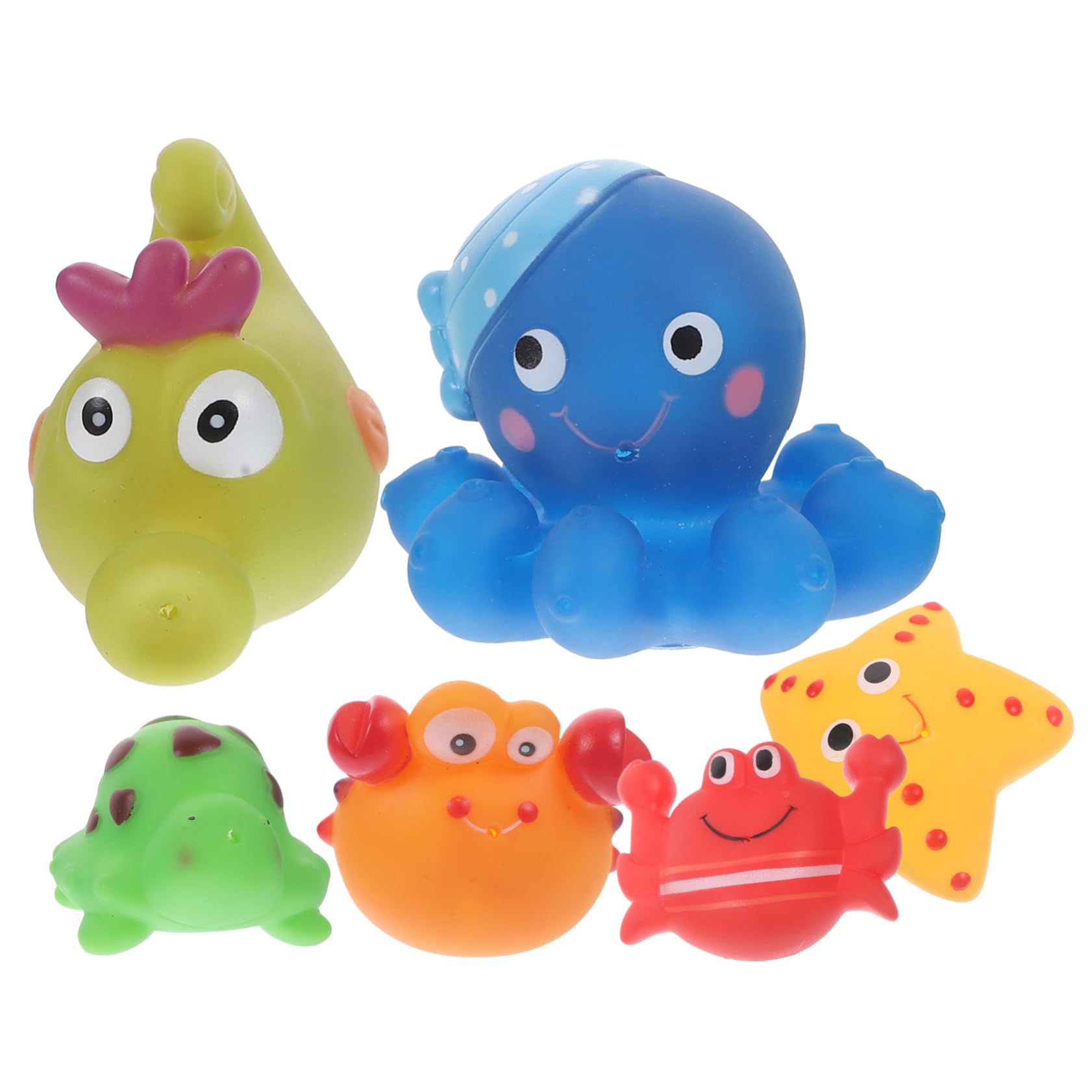 UPKOCH 6-Piece Bath Toys Set for Toddlers - Non-Toxic Vinyl Bathtub Toys for Kids, Floating Water Play Toys for Baby Bath Time Fun - Perfect for Sensory Play, Bath Time Learning & Pool Parties