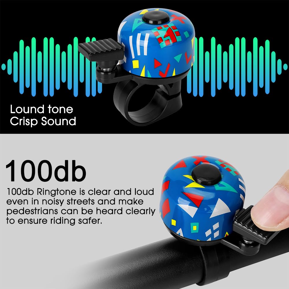 **120dB Loud Kids Bike Bell - Classic Mini Bicycle Bell for Boys, Girls & Adults | Crisp Clear Sound for MTB, BMX, City Bikes & Scooters | Durable & Stylish Bike Accessories for Safe Riding**    **Perfect for:** Commuting, Urban Cycling, Mountain Biking, Kids' Safety & Outdoor Adventures