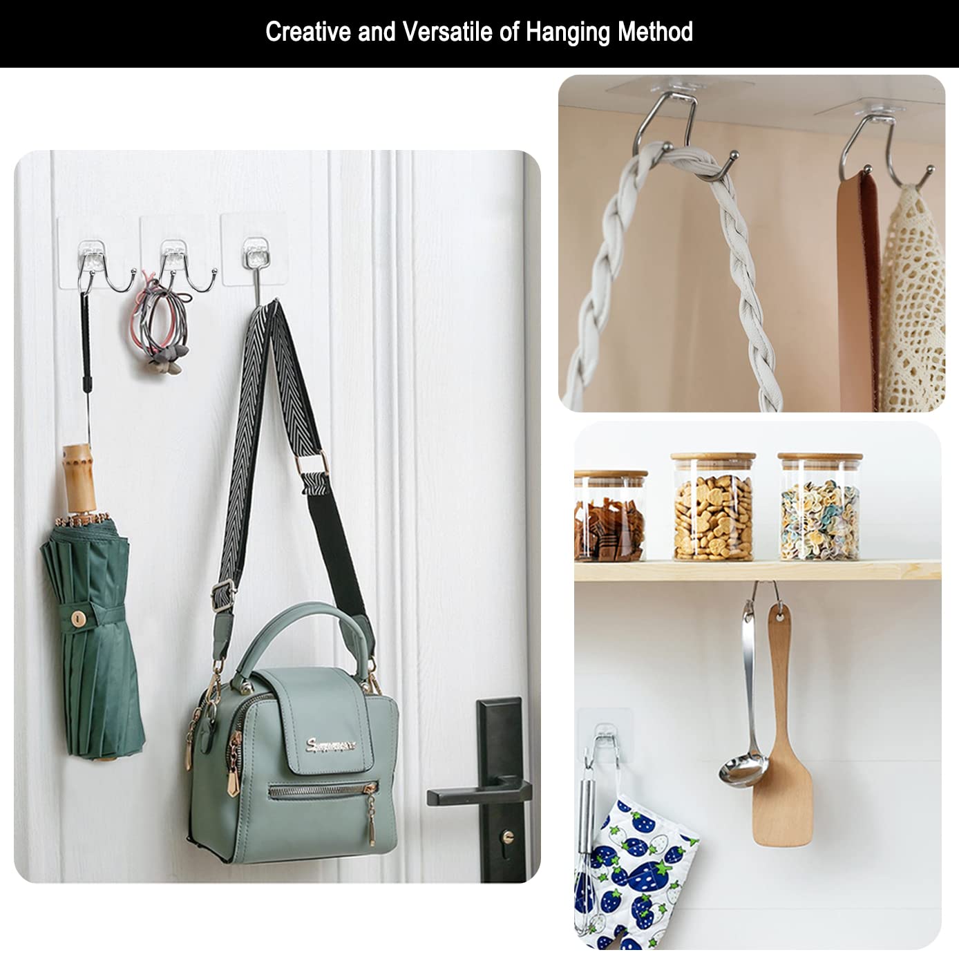 15 Pack Heavy Duty Clear Double Adhesive Wall Hooks - 33lb Max Weight, Waterproof & Damage-Free Hanging Solution for Towels, Coats, Hats & Clothes - Perfect for Bathroom, Kitchen, Bedroom & Office Organization (Twin Round Head)