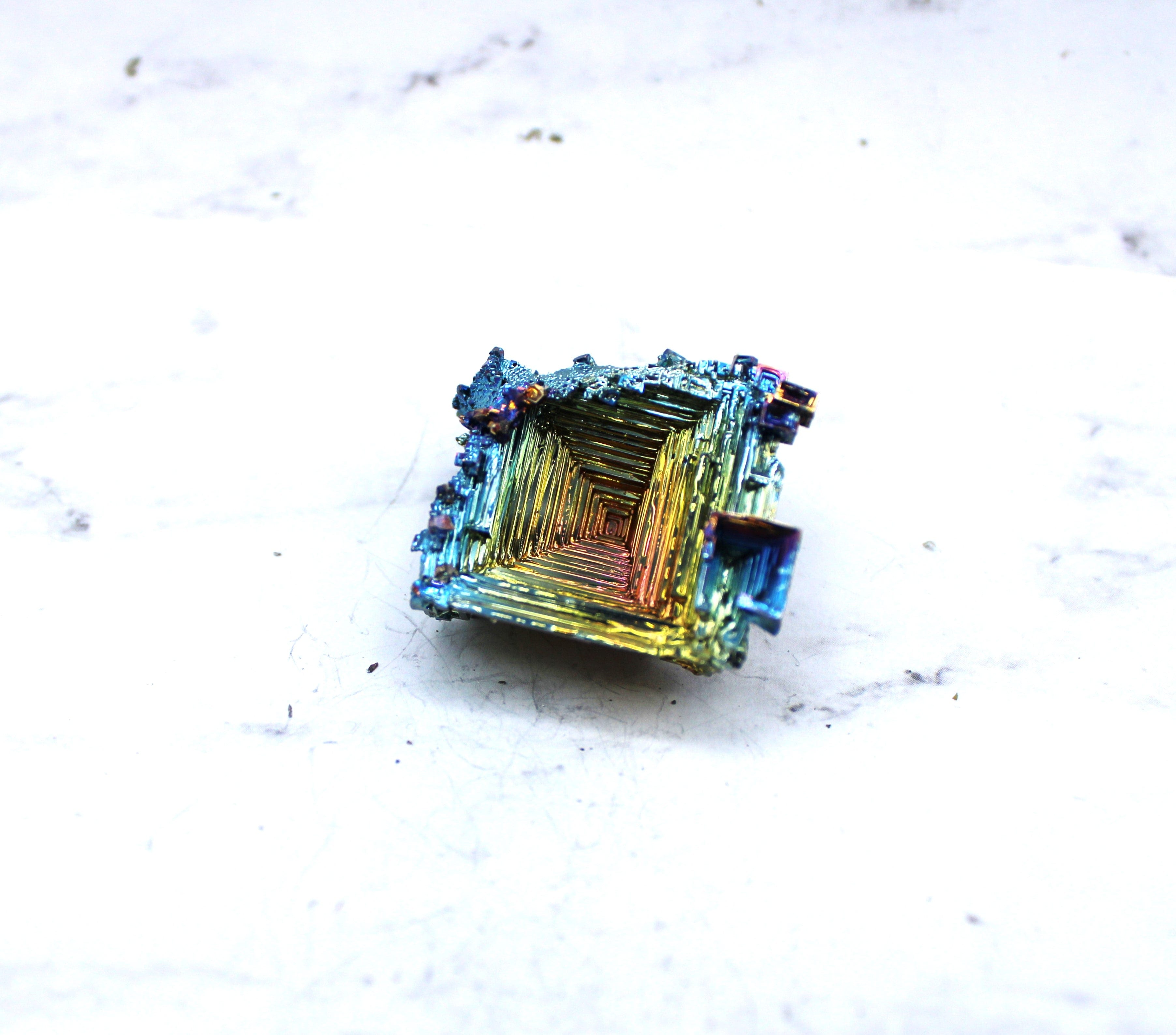 Natural Bismuth Crystal Specimen - Unique Rainbow Metallic Mineral for Collectors, Science & Home Decor | Perfect for Geology Enthusiasts & Gift Giving