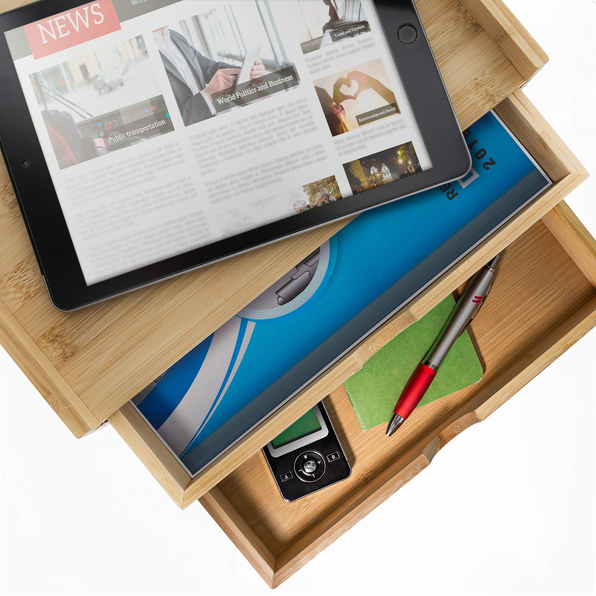 Prosumer's Choice 2-Tier Desk Organizer with Dual Pull-Out Drawers - Compact Countertop Storage for Documents, Papers & Office Supplies - Space-Saving Fully Assembled Office Organization Solution - Perfect for Home Office, Workspace & Study Desk Accessories