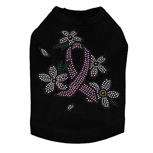 Pink Floral Ribbon Dog Shirt - XS Black for Small Dogs | Perfect for Pet Birthdays, Parties & Photo Shoots