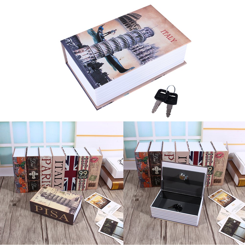 Hidden Diversion Book Safe with Combination Lock - Italy Style Security Box for Valuables, Cash & Jewelry - Perfect for Home, Office & Travel Security