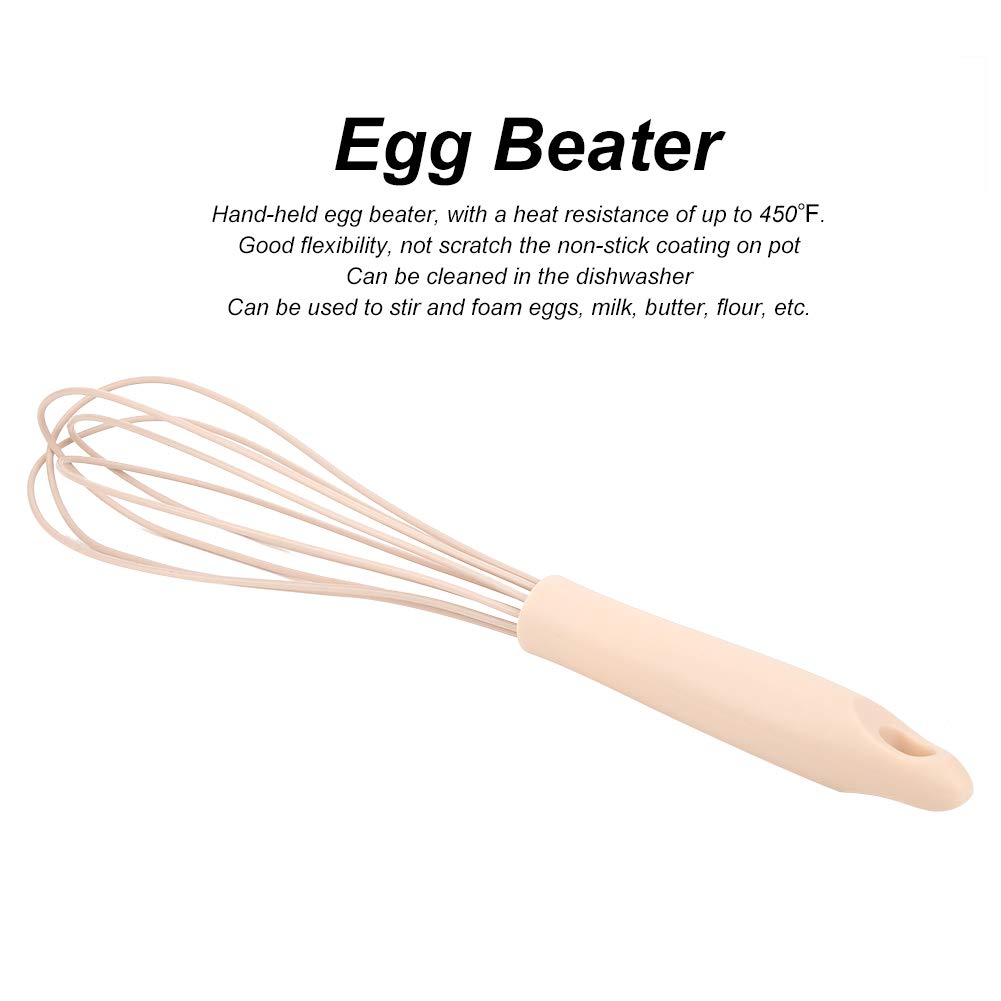 **Silicone Egg Whisk - Manual Hand Mixer for Cooking, Baking & Whipping - Non-Electric Egg Beater for Egg Whites, Cream, Sauce & Milkshake - Perfect for Kitchen, Home & Professional Use**