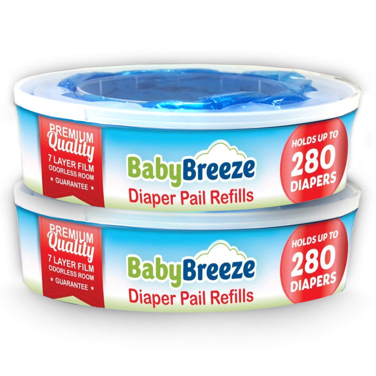 Playtex Diaper Genie Refill Bags - 560 Count (2 Pack) | Compatible with Diaper Pail & Diaper Disposal System | Odor Control for Nursery, Baby Room & Diaper Changing Station | by BabyBreeze