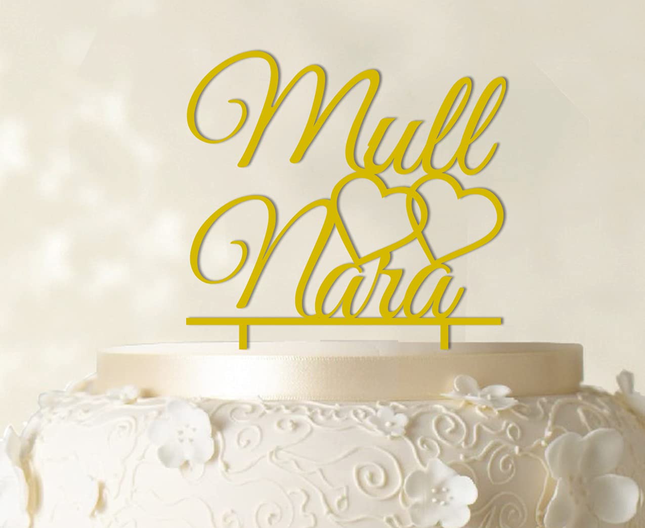 Personalized Wedding Cake Topper - Custom Heart-Shaped Cake Decorations (5