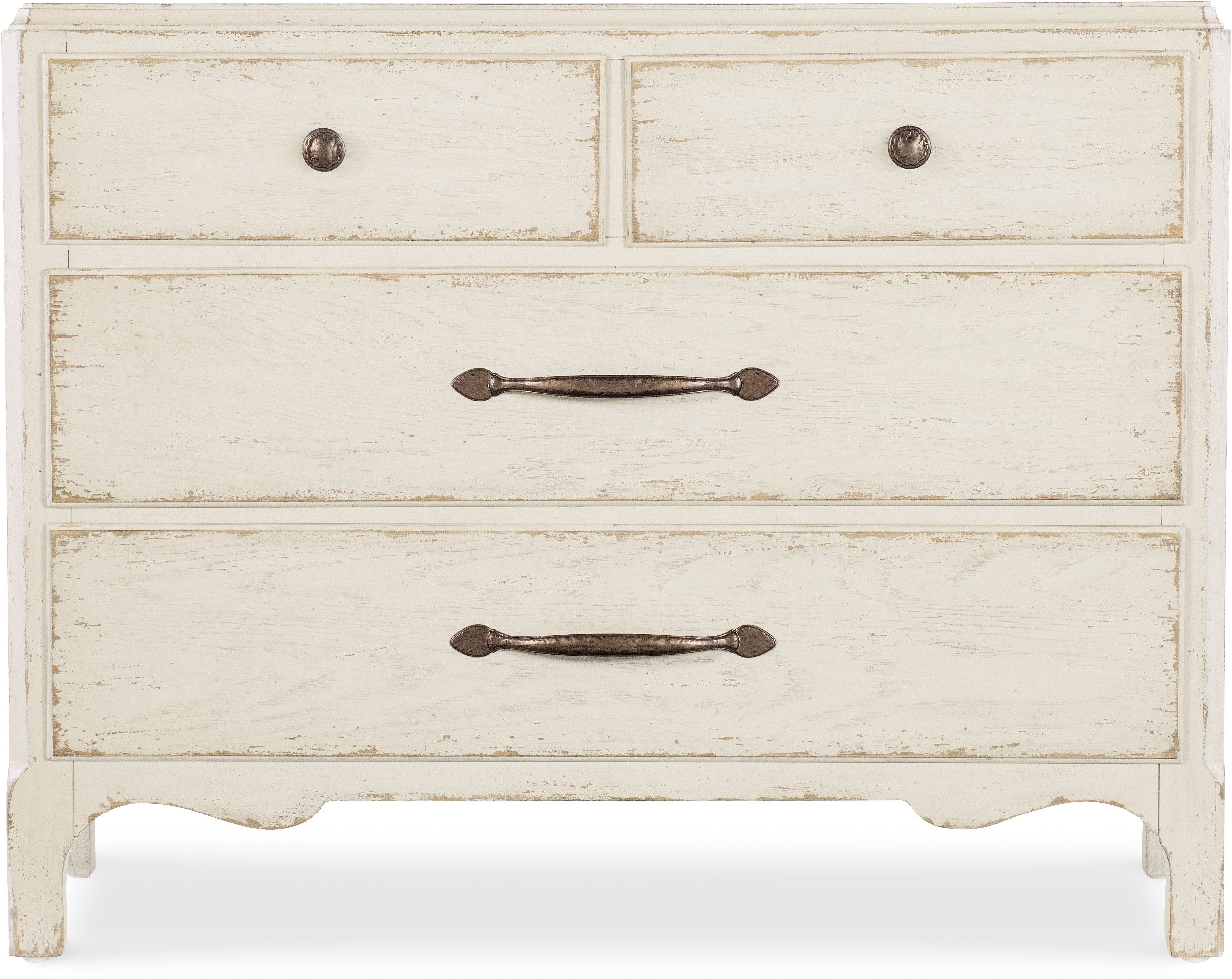 Americana Bachelor Chest - White, Cream & Beige Wooden Dresser for Bedroom, Living Room or Entryway Storage