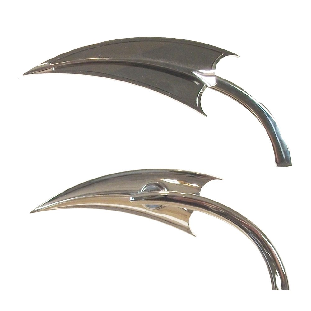 Arlen Ness Chrome Micro Scoop Triangle Mirrors for Harley Davidson Motorcycles - Models 13-060 & 13-061 - Perfect for Custom Bike Upgrades and Enhanced Riding Safety