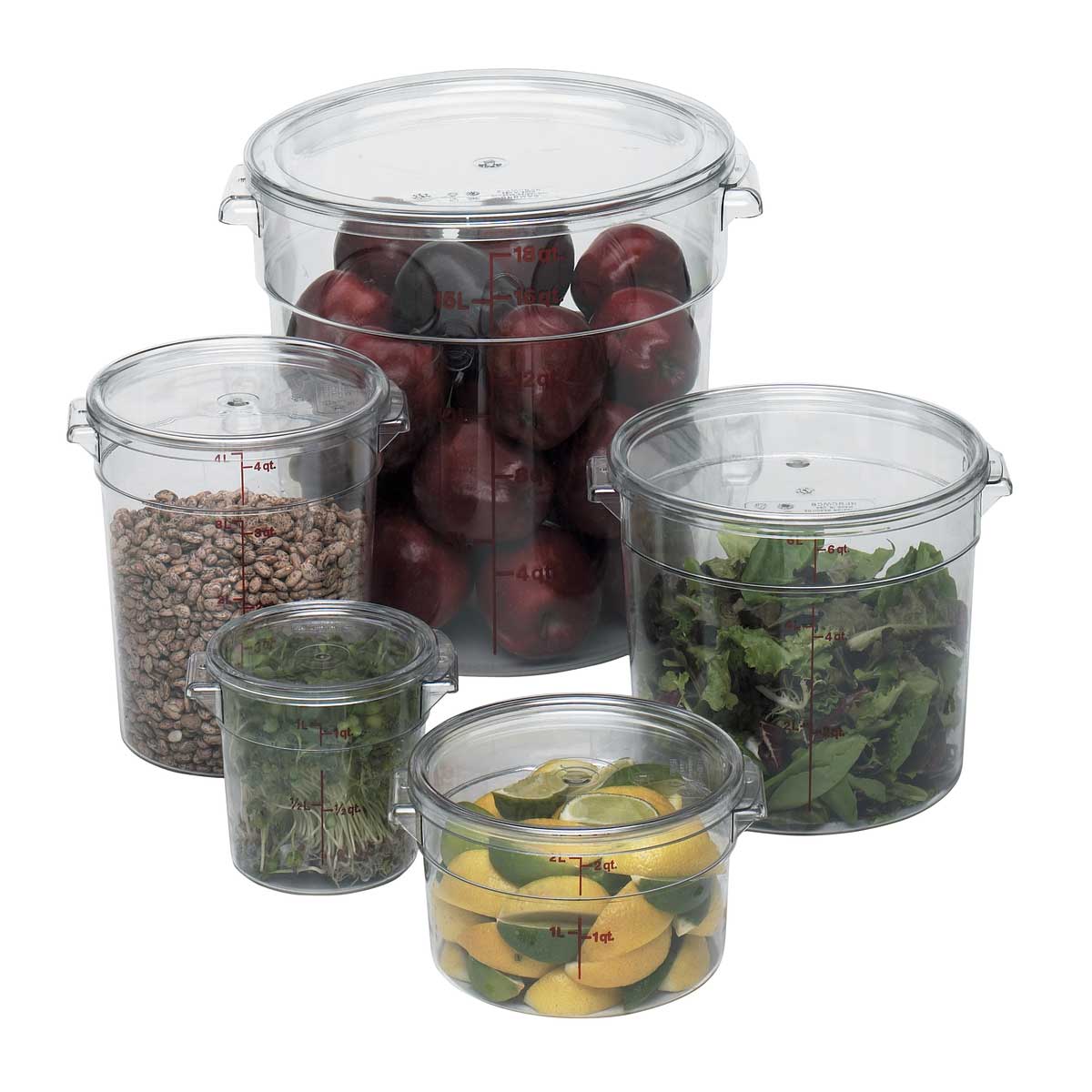 Cambro RFSCW1135 1 Qt Clear Camwear Round Food Storage Container - Ideal for Meal Prep, Leftovers & Pantry Organization