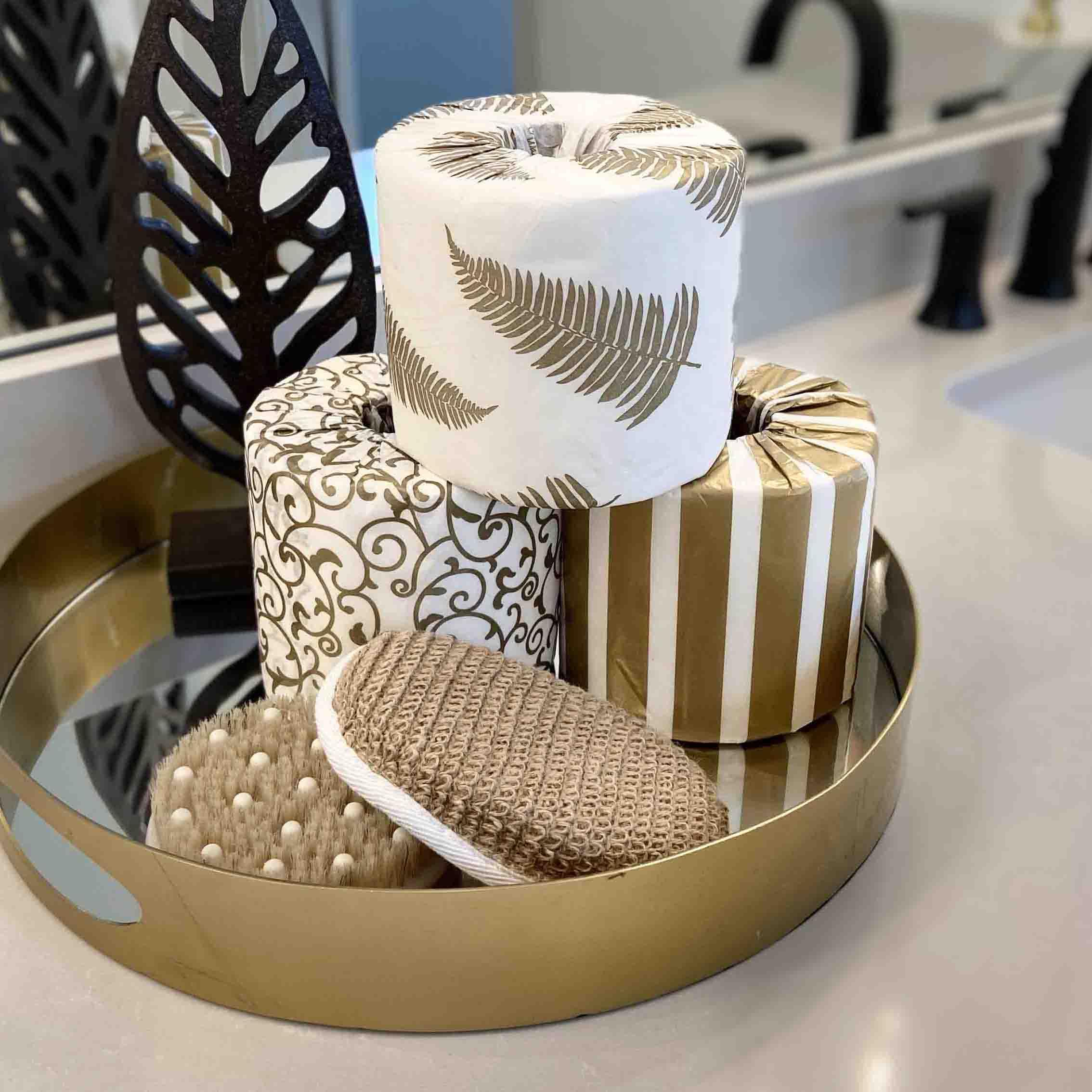 Decorative Toilet Paper Covers Set of 9 - 3 Unique Frond Stripes Designs - Universal Fit for All Standard Toilet Paper Rolls - Perfect for Bathroom Decor, Housewarming Gifts & Home Styling
