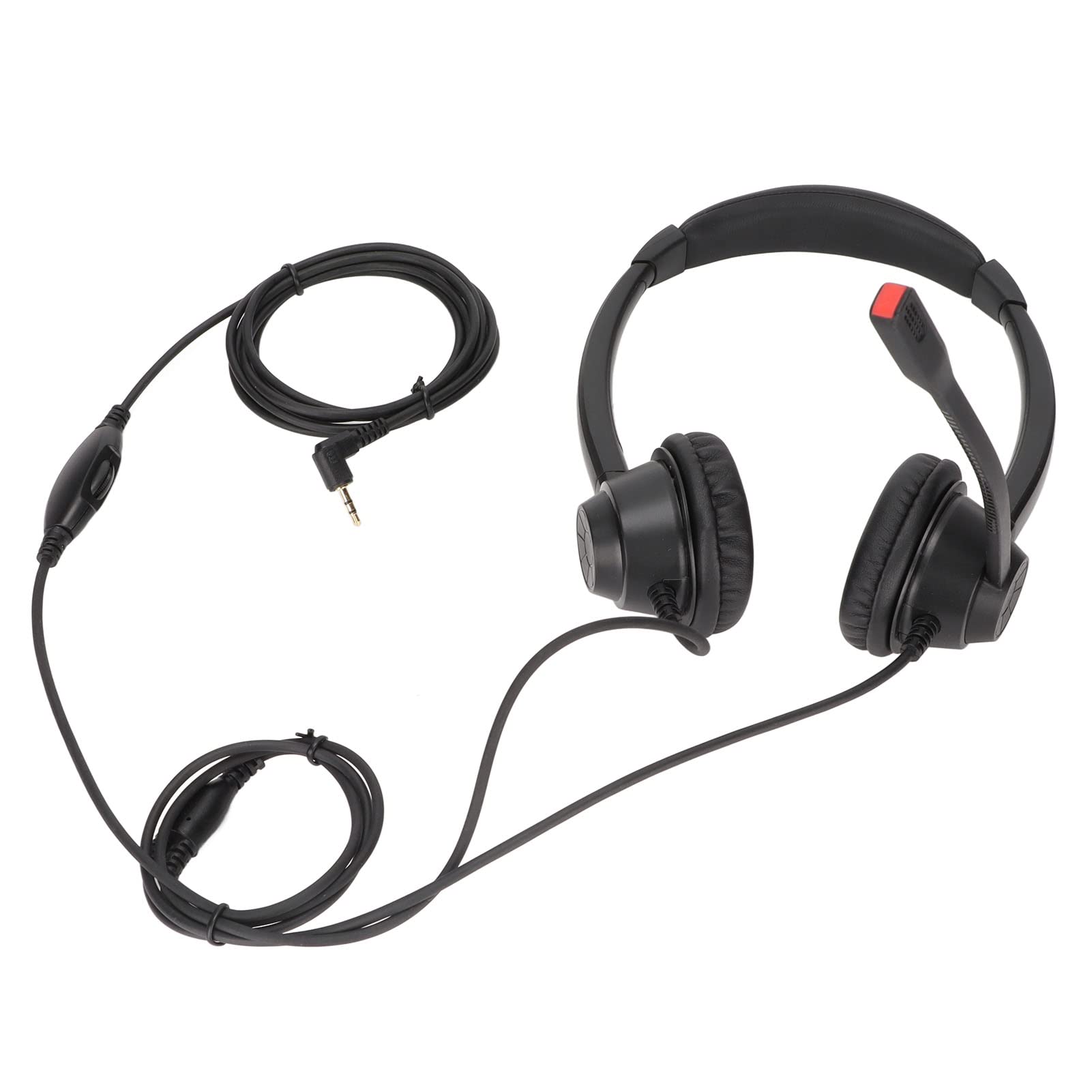 Noise Canceling Telephone Headset with Microphone - 2.5mm Binaural Wired Business Headset with Volume Control | Perfect for Call Centers, Office Communications & Customer Service Professionals