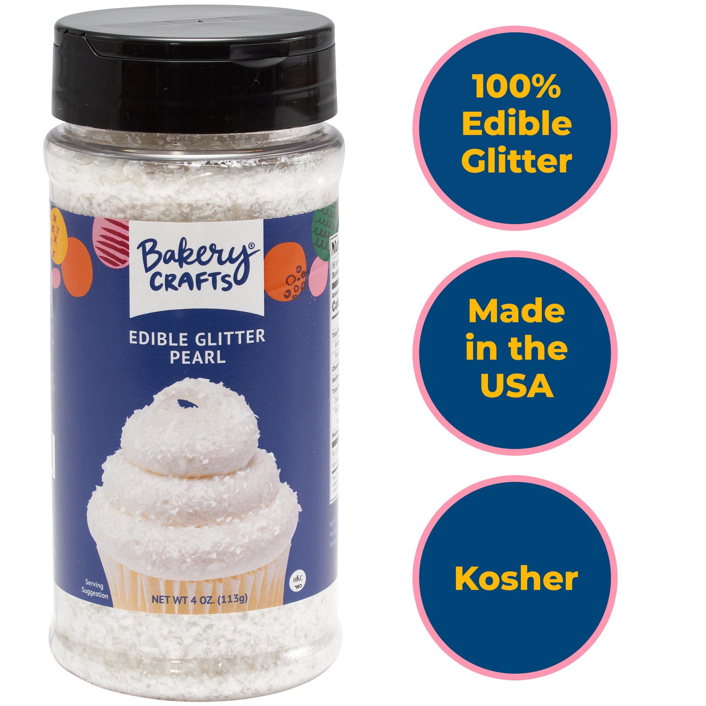 Edible Glitter for Baking - 4oz Silver Pearl Shimmer Dust for Cake Decorating, Cupcakes, Cookies | Food-Safe Sparkle Powder | Perfect for Birthday Cakes, Wedding Desserts & Holiday Treats