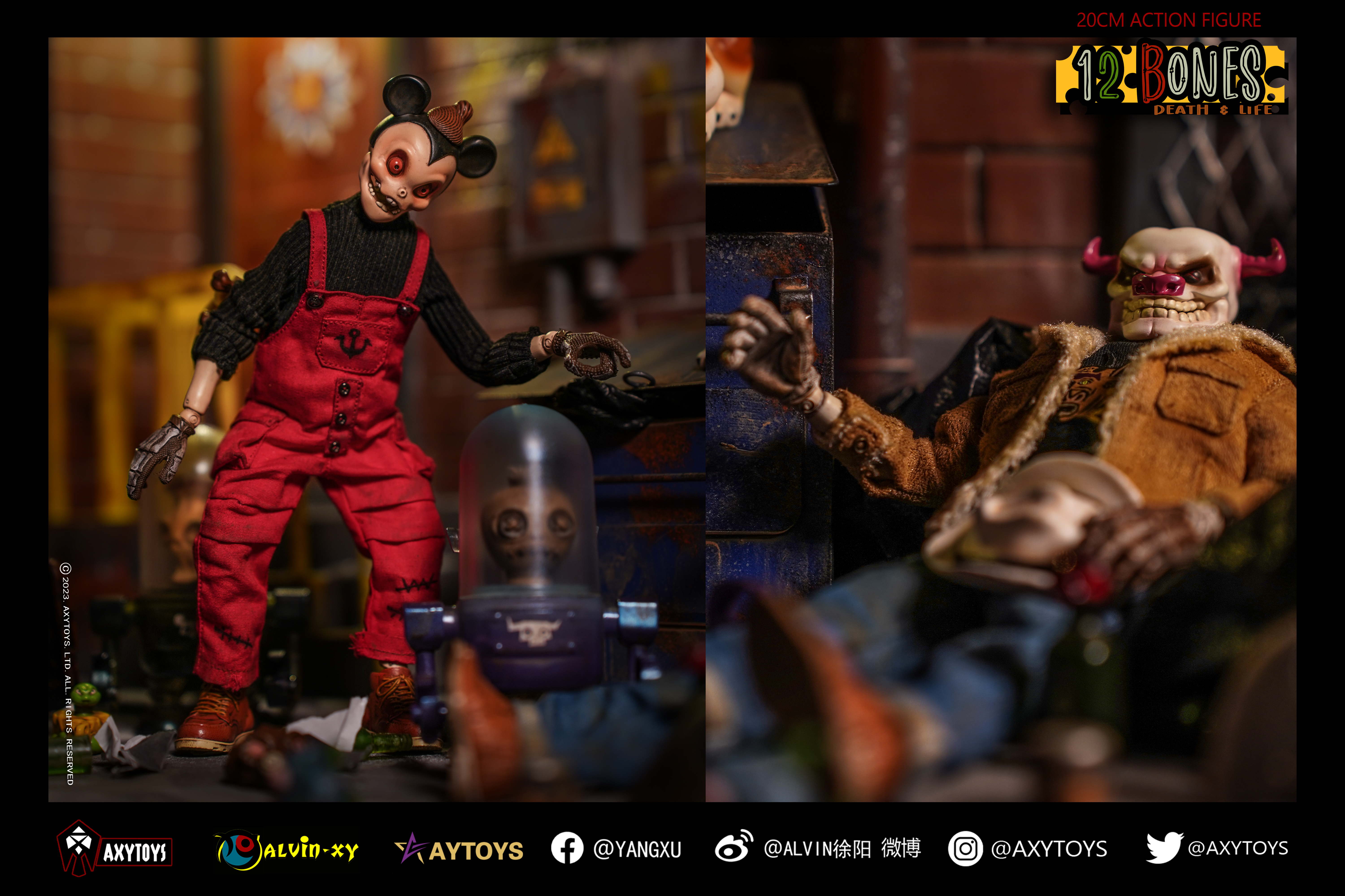 AxyToys 1/12 Scale 20CM Action Figure - 12 Bones Stories Mice & Cowboy Collectible Toy for Display & Role Play | Perfect for Collectors, Gift Giving & Diorama Scenes