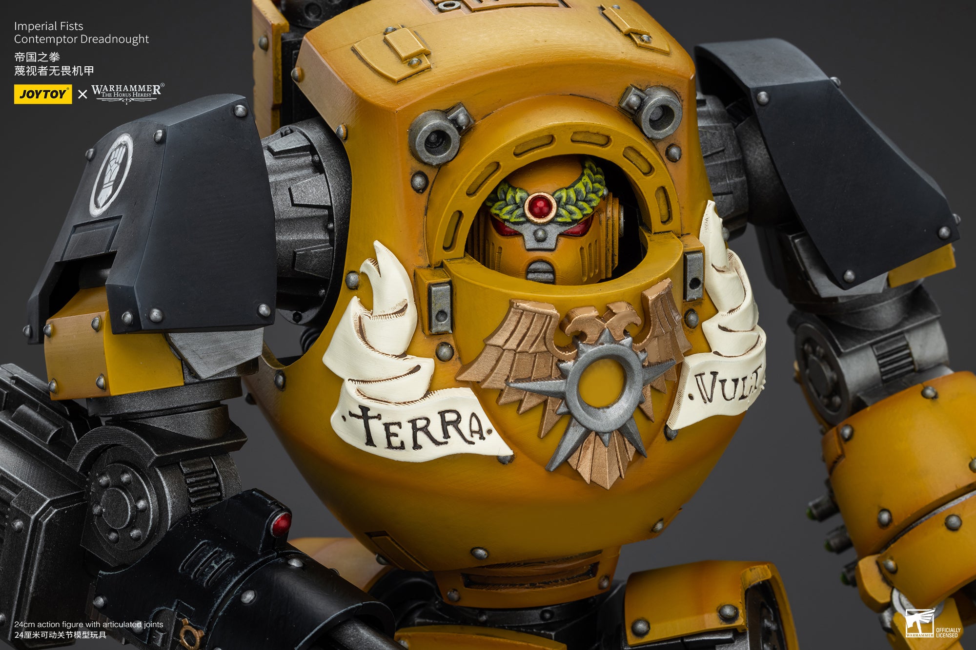 1/18 JOYTOY Warhammer 40K Imperial Fists Contemptor Dreadnought Action Figure - Highly Detailed Collectible Model for Tabletop Gaming & Display