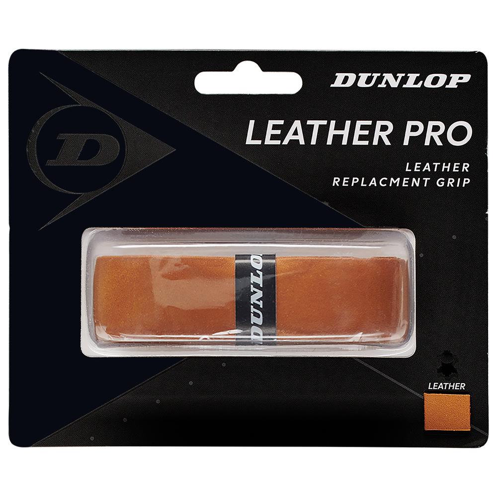 Dunlop Leather Pro Grip - Premium Brown Leather Grip for Tennis, Badminton & Squash Rackets - Perfect for Enhanced Comfort & Performance