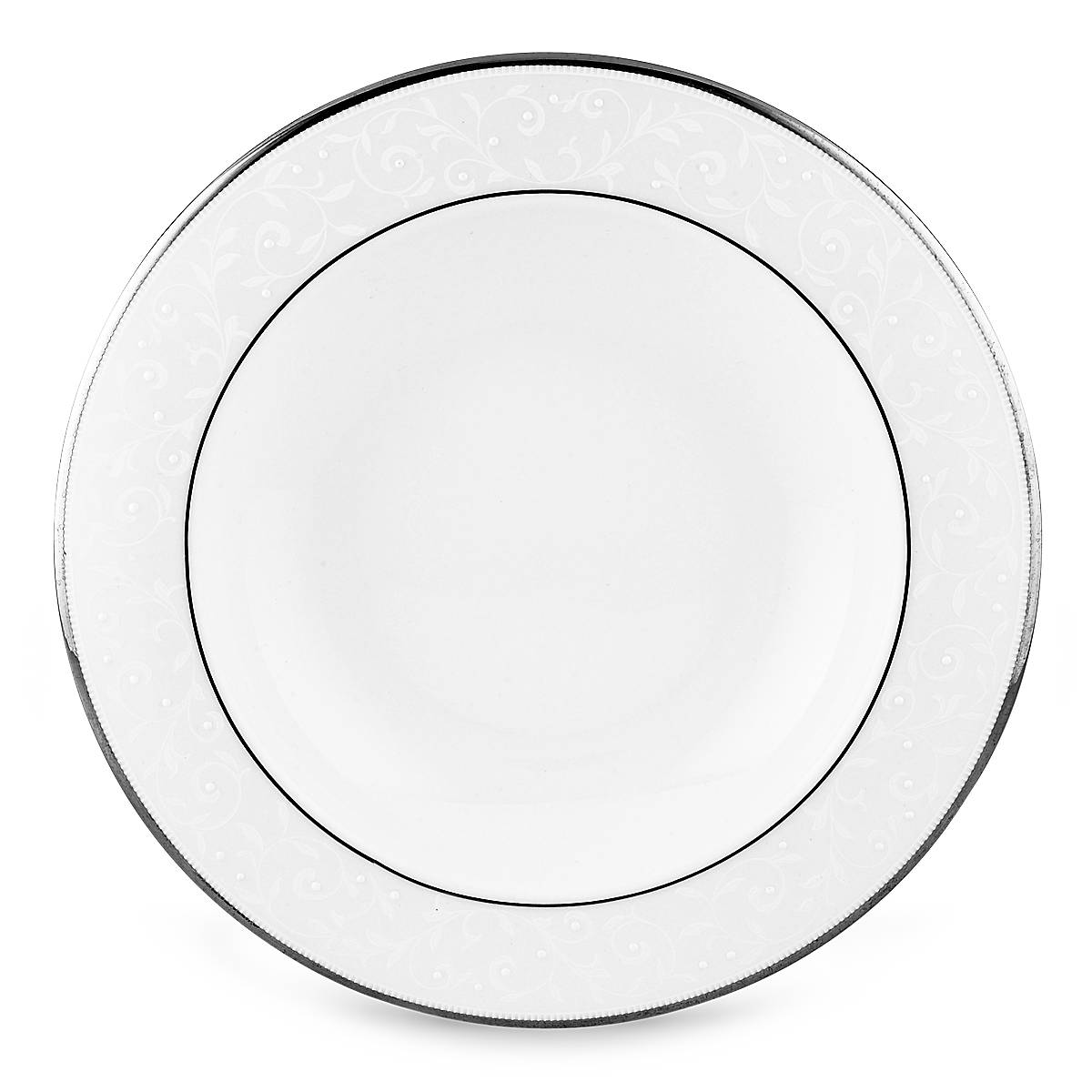 Opal Innocence Rimmed Bowl - Elegant Glass Serving Bowl for Salads, Desserts, and Entertaining - Perfect for Dinner Parties, Holidays, and Home Decor