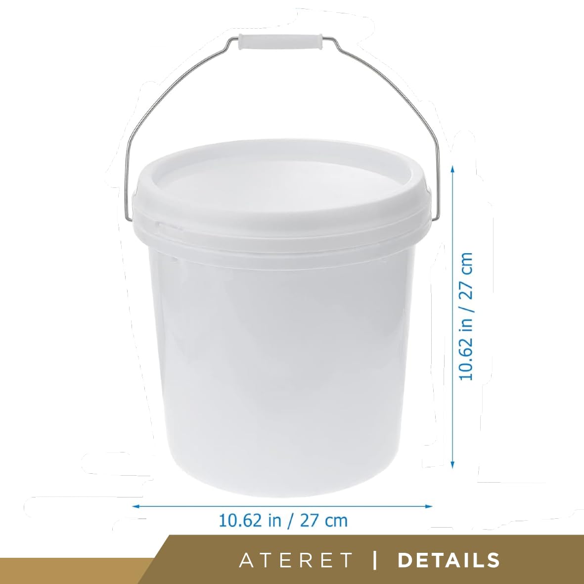 ATERET 2 Gallon White Pail with Lid - Durable Food Grade BPA-Free Plastic Bucket - Multi-Purpose Storage Container (12 Pack) - Ideal for Food Storage, Home Organization & DIY Projects