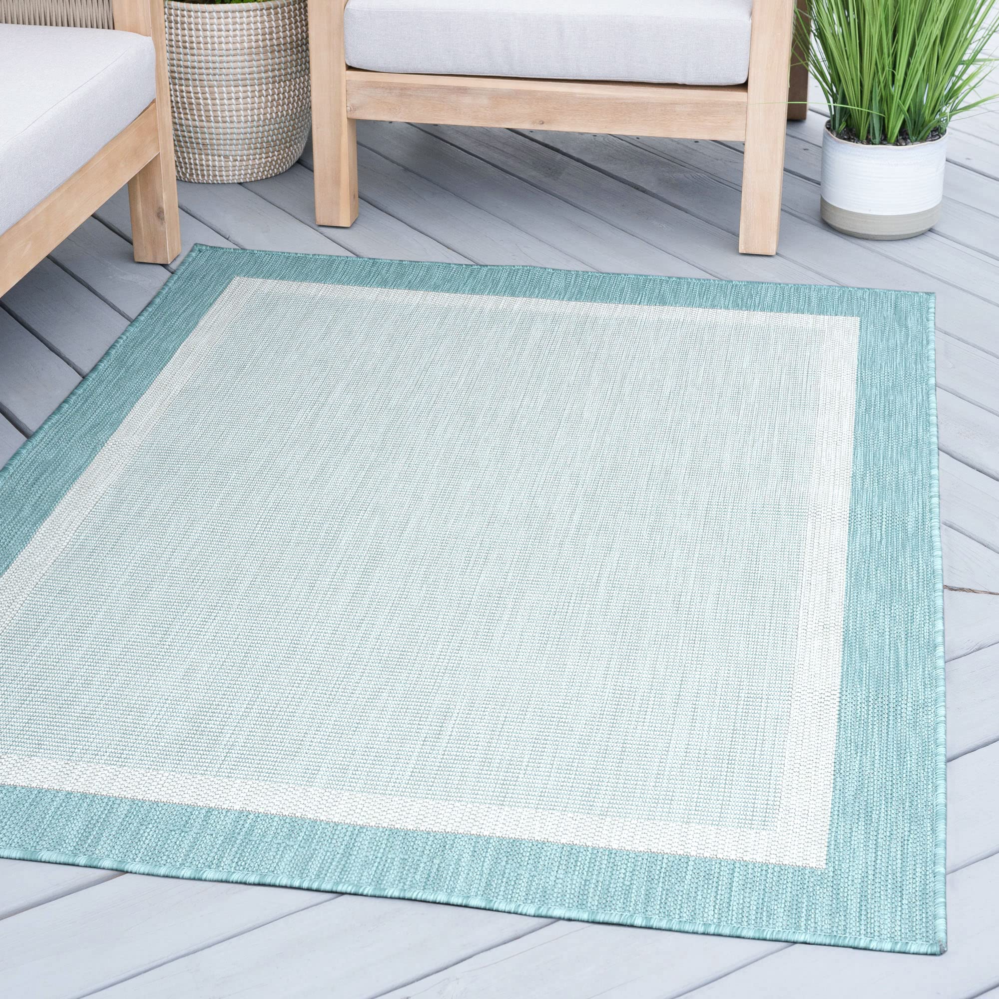 Waterproof 9x12 Indoor Outdoor Rug - Non-Slip, UV Resistant for Patio, Deck, Porch, Entryway - Perfect for Outdoor Entertaining, Poolside Lounging & High-Traffic Areas