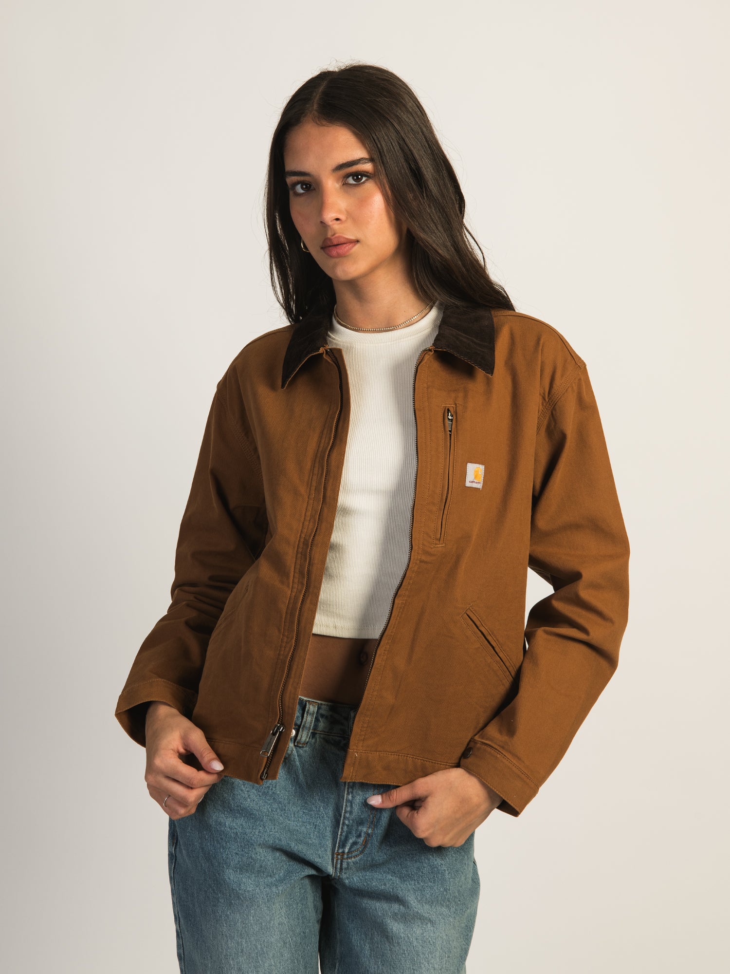 Carhartt Relaxed Loose Fit Canvas Detroit Jacket - Durable Workwear for Men - Perfect for Construction, Outdoor Work & Casual Wear