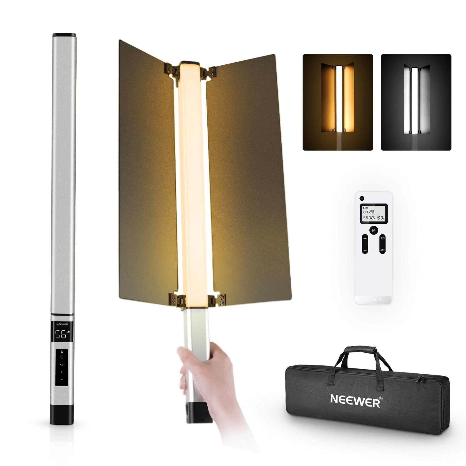 NEEWER CL124 PRO Bi-Color LED Video Light Stick - Dimmable Lighting for YouTube, Photography, Studio, Live Streaming & Filmmaking