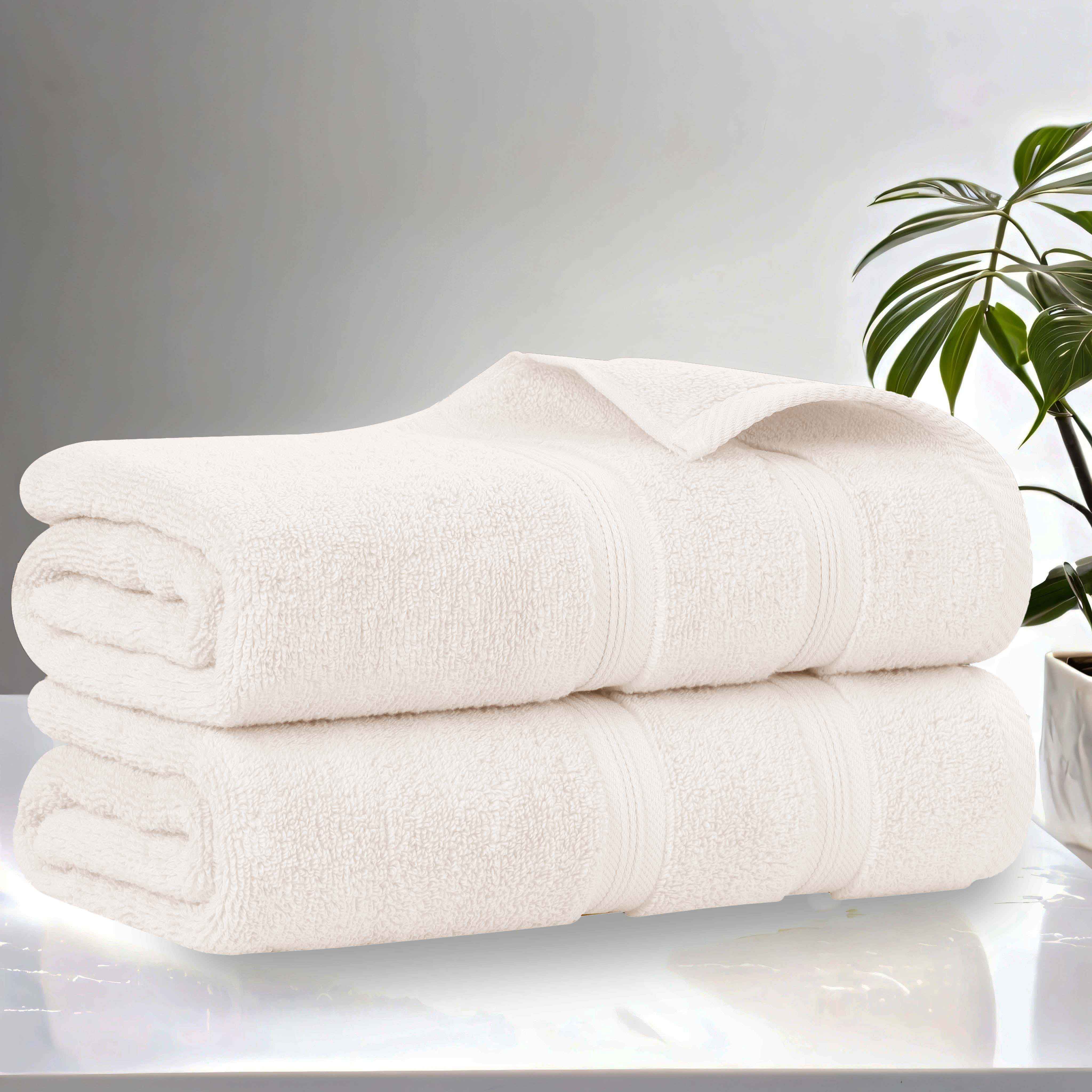 Premium Smart Dry Zero Twist Cotton Bath Towels Set of 2 - Ultra Soft, Absorbent Medium Weight Bath Sheets for Spa, Gym & Luxury Home Use
