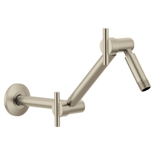 Adjustable Shower Arm Brushed Nickel S116BN by Moen - Extendable Shower Head Mount for Bathroom Renovation & Spa-Like Experience