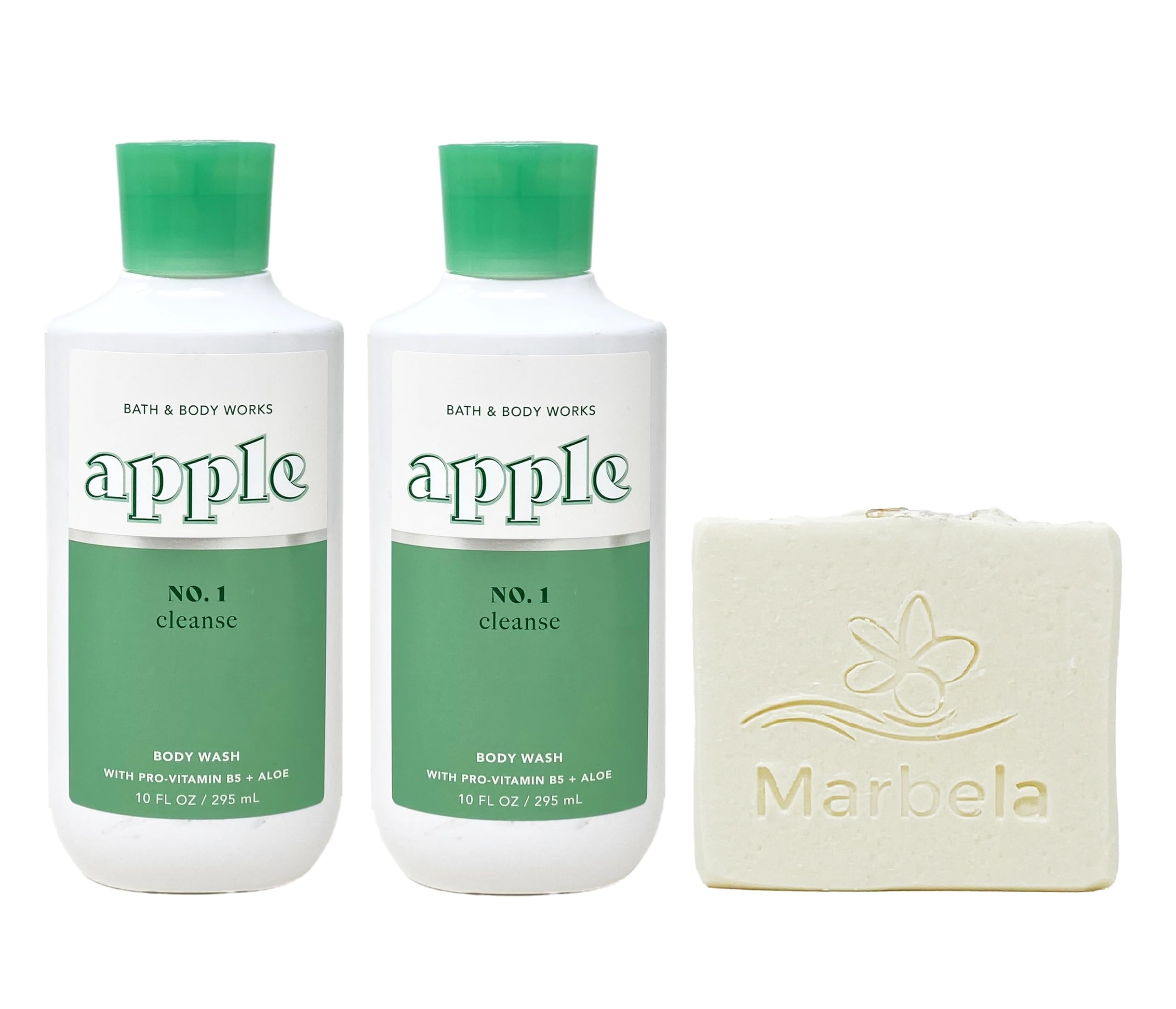 Bath & Body Works Apple Scented 2-Piece Body Wash & Natural Oats Bar Soap Set - Full Size Value Pack for Moisturizing & Refreshing Shower Experience