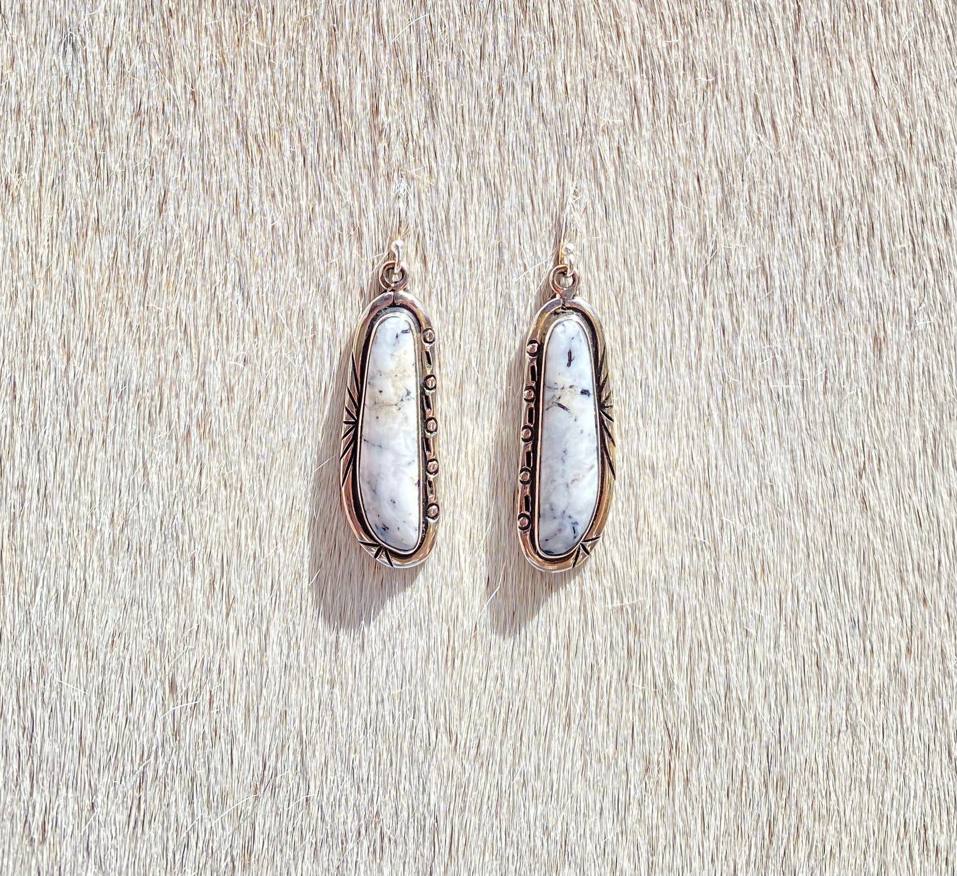White Buffalo Earrings for Women - Handmade Native American Style Jewelry - Perfect for Boho, Festival, and Everyday Wear