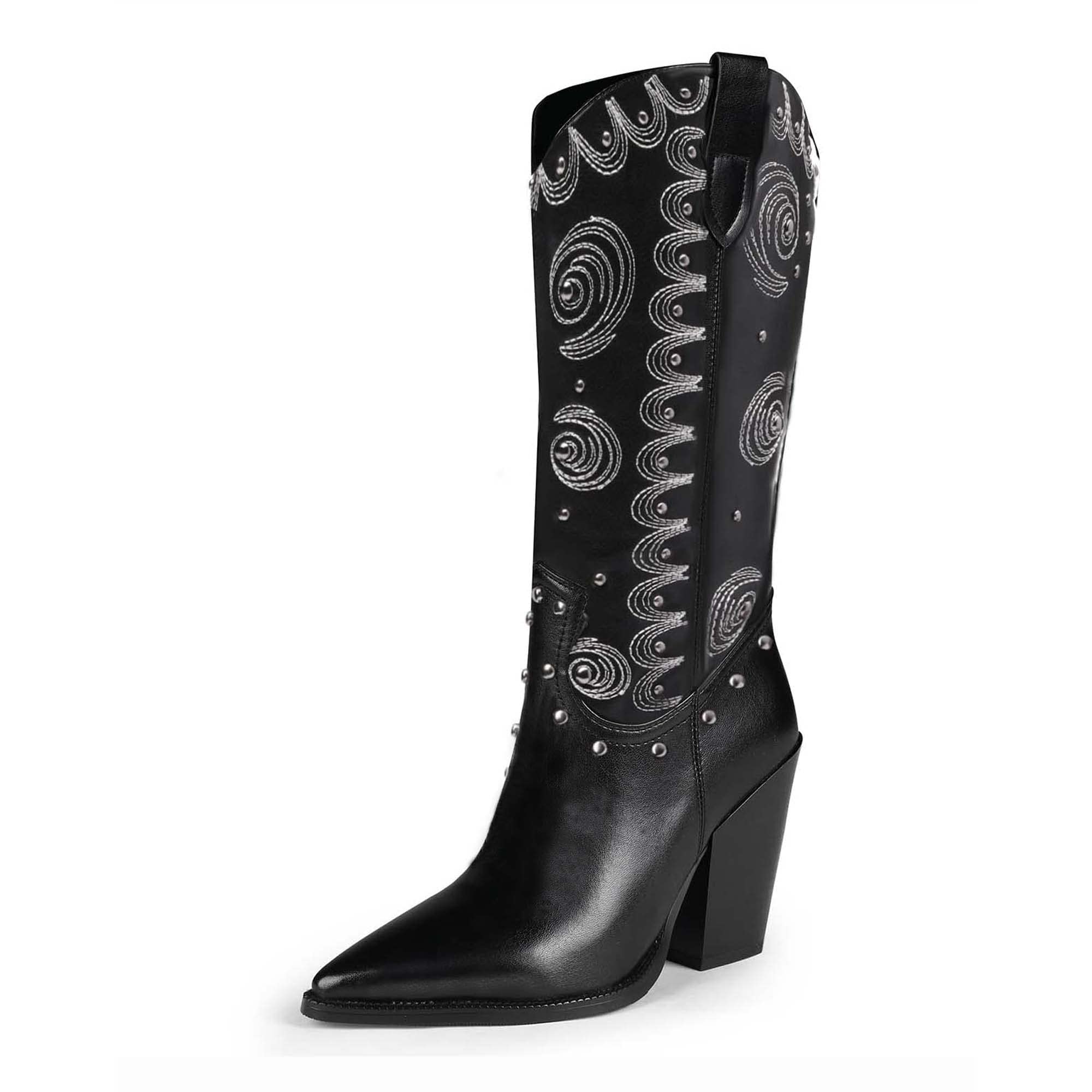 Women's Cowboy Boots - Classic Embroidered Western Pull-On Boots | Stylish Cowgirl Boots for Rodeo, Country Music Festivals & Western Fashion Outfits