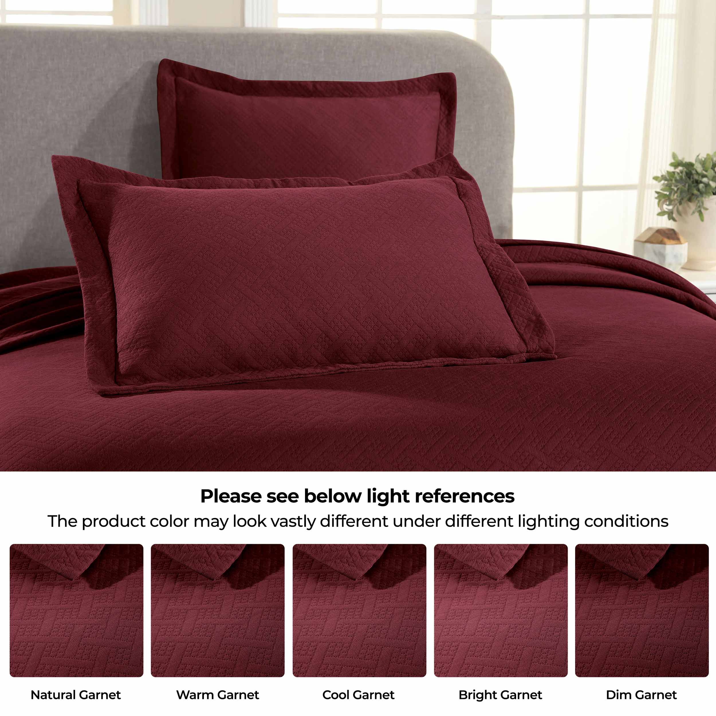 Basket Weave Matelasse Cotton Bedspread Set - Queen Size Luxury Bedding for Master Bedroom & Guest Room Decor