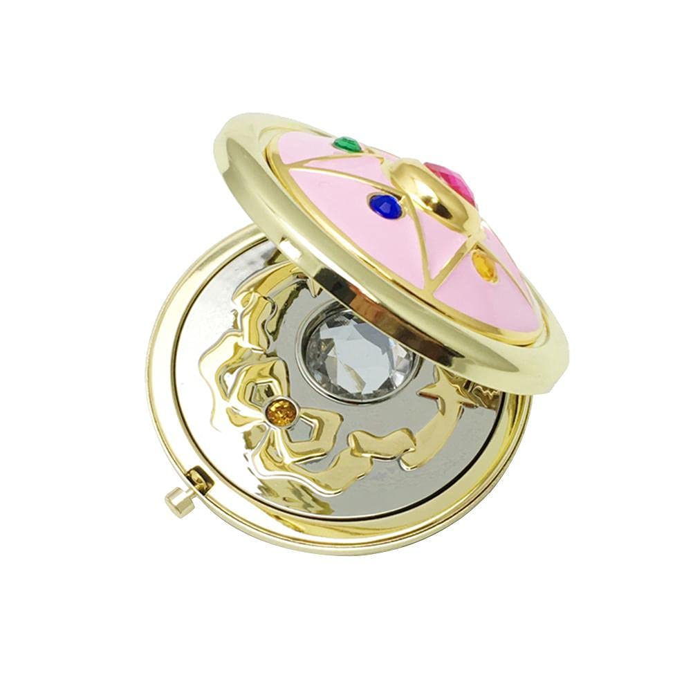 Shiker Anime Makeup Compact Mirror - Star Crystal Portable Travel Handheld Foldable Double Sided Mirror for Cosplay, Makeup Touch-Ups & Travel Essentials | Perfect for Home, Office & On-the-Go Beauty