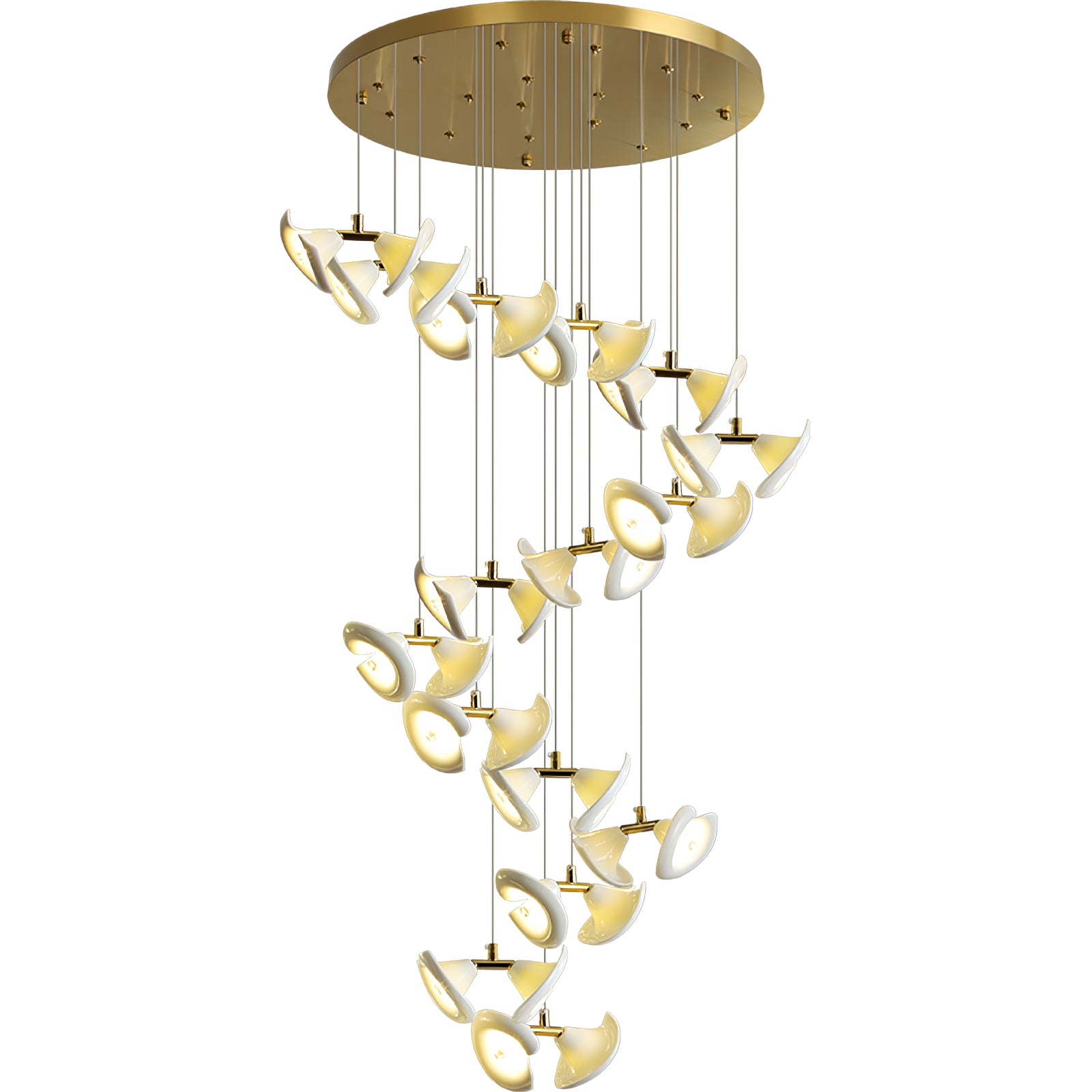 Elegant Blossom Double Horn Chandelier - Modern Crystal Ceiling Light Fixture for Dining Room, Living Room & Bedroom Decor