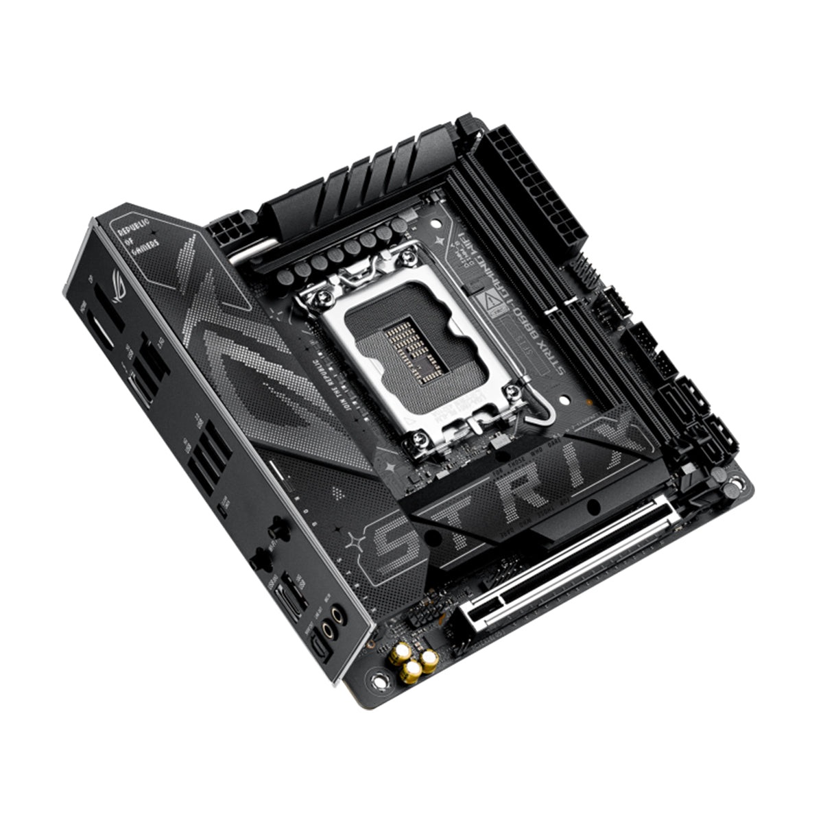 ASUS ROG STRIX B860-I Gaming WiFi Mini ITX Motherboard - Intel Socket | DDR4 | Dual M.2 | Aura Sync RGB - Perfect for Compact Gaming PC Builds & eSports Battlestations