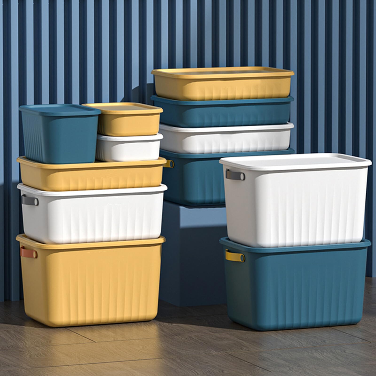Large Capacity Storage Bins with Lids - Organize Toys, Snacks & Sundries for Dorm, Closet & Living Room | Desktop & Home Organization Solutions