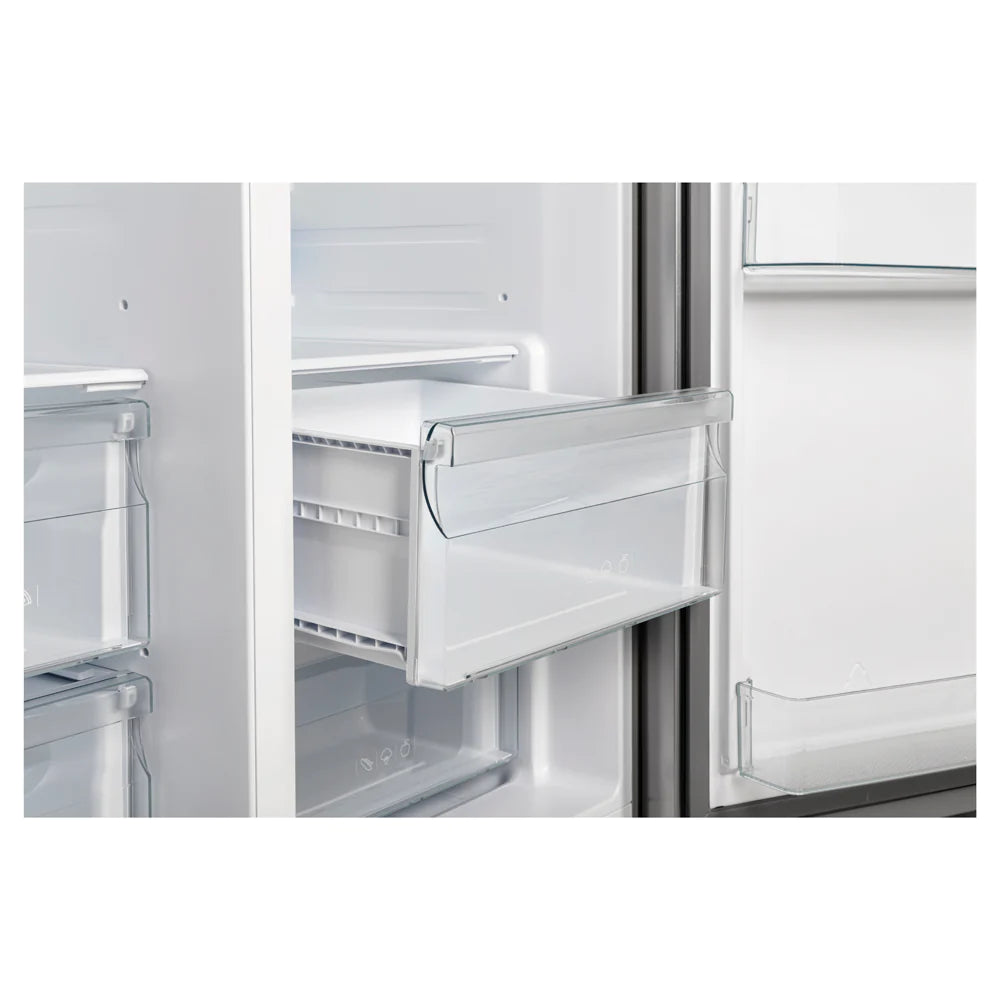 Forno Salerno 36 Inch Side by Side Refrigerator with External Water and Ice Dispenser - Stainless Steel FFRBI1844 40SG | Energy Efficient Kitchen Appliance for Modern Homes & Restaurants