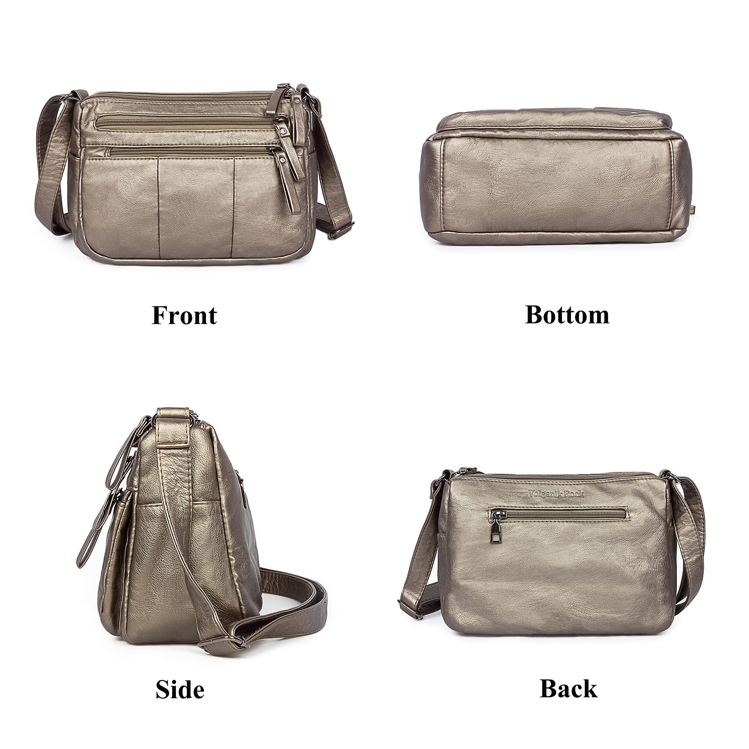 VOLGANIK ROCK Women's Crossbody Purse - Soft PU Leather Shoulder Bag with Lightweight Design, Perfect for Work, Travel & Everyday Use