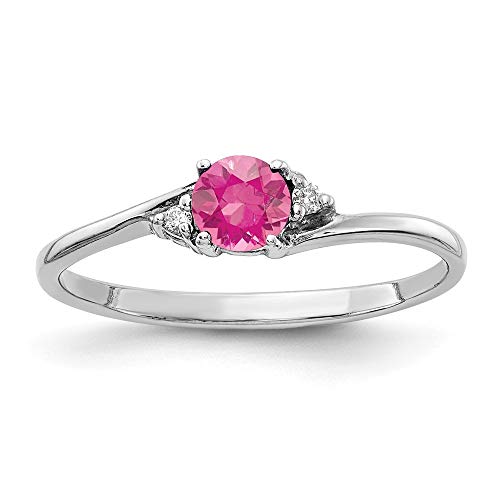 14K White Gold Pink Tourmaline and Diamond Engagement Ring for Women - October Birthstone Jewelry for Proposal, Anniversary & Special Occasions