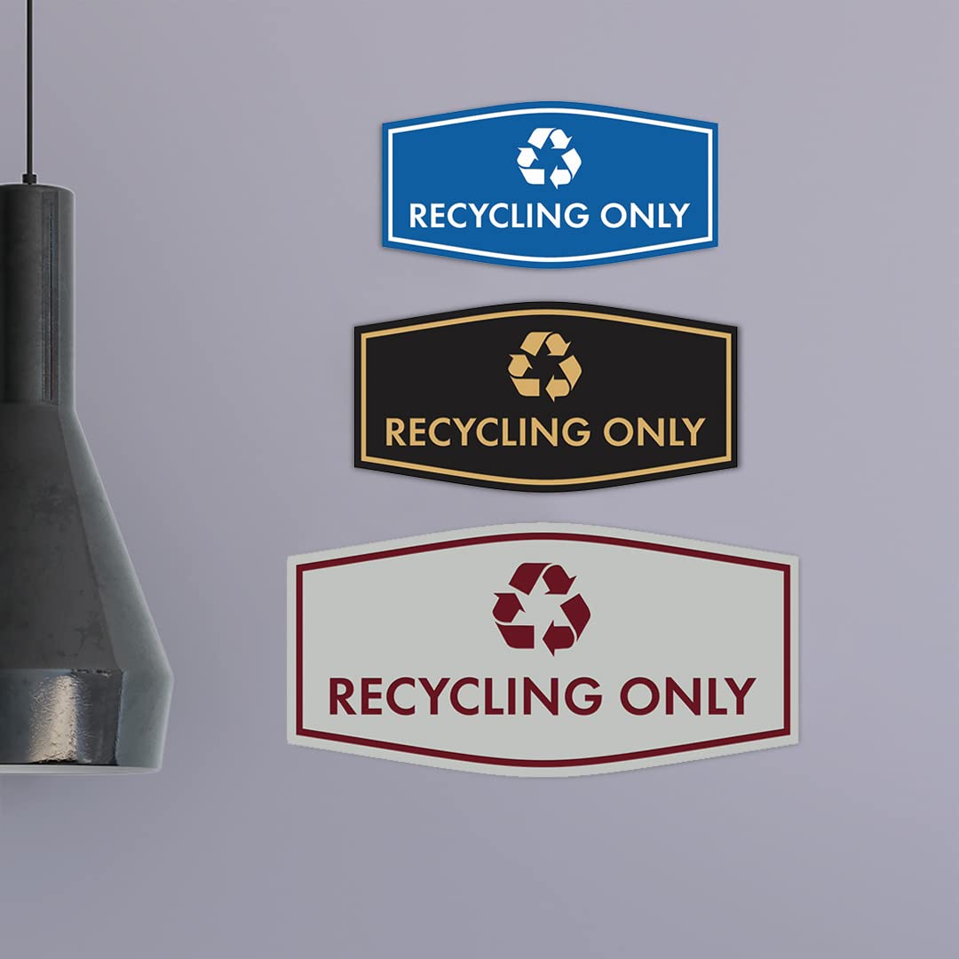Eco-Friendly Recycling Only Sign (White/Red) - Large 12x18 Inch - Perfect for Offices, Schools & Public Spaces
